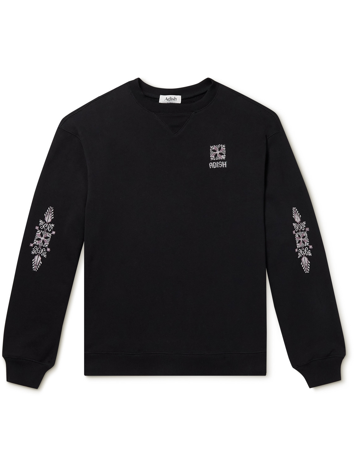 Adish Logo-embroidered Cotton-jersey Sweatshirt In Black