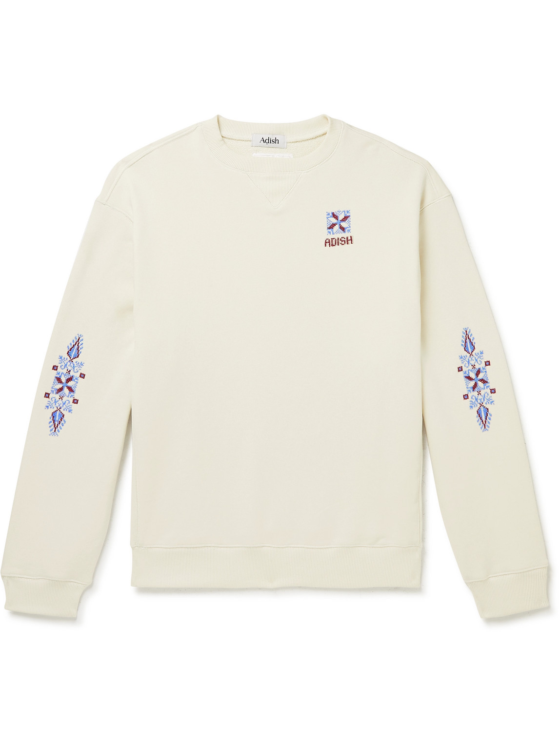Adish Logo-embroidered Cotton-jersey Sweatshirt In Neutrals
