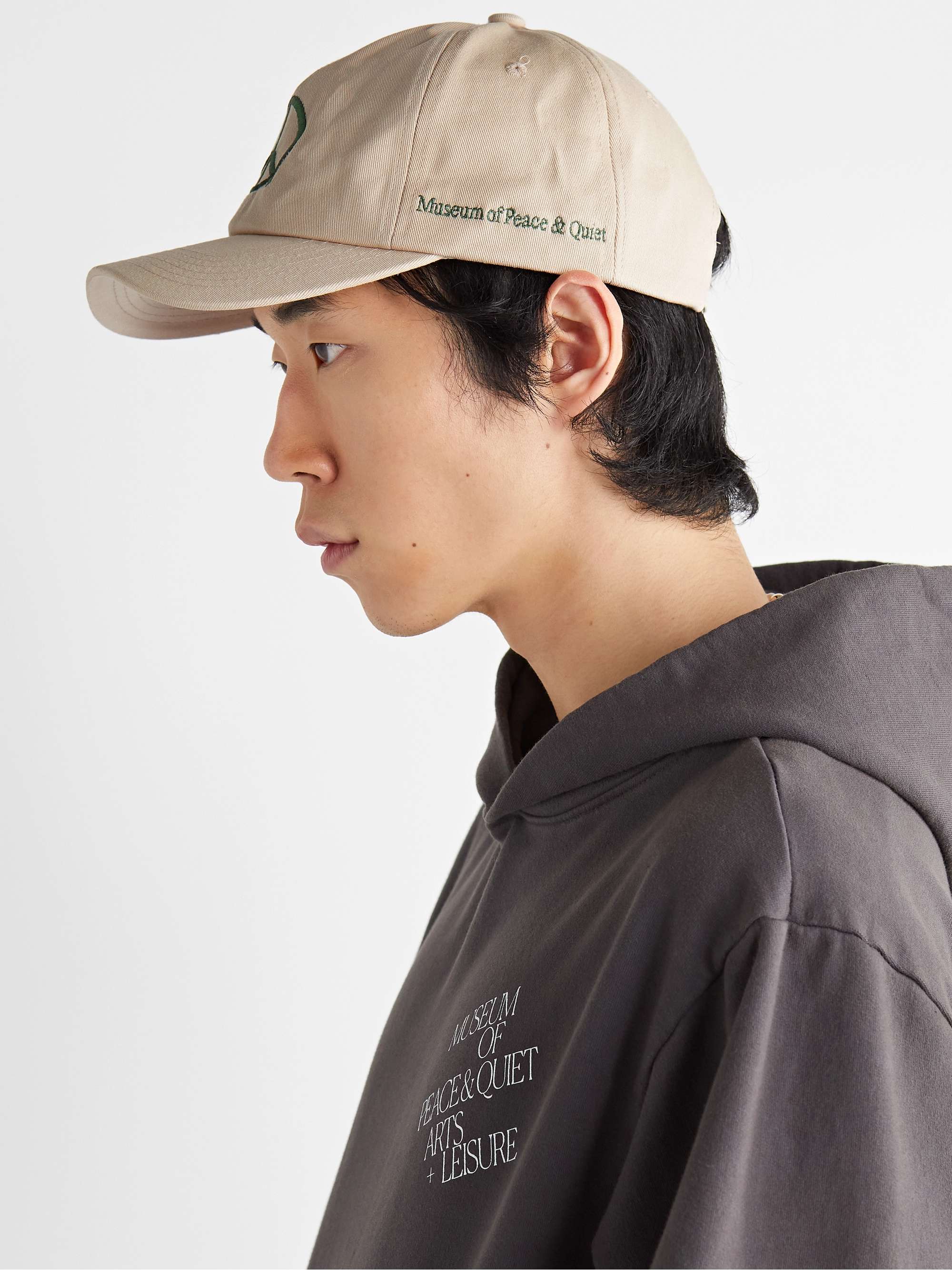 Womens Mens Accessories Mens Hats Museum of Peace & Quiet Icon Logo-embroidered Cotton-twill Baseball Cap in Natural 
