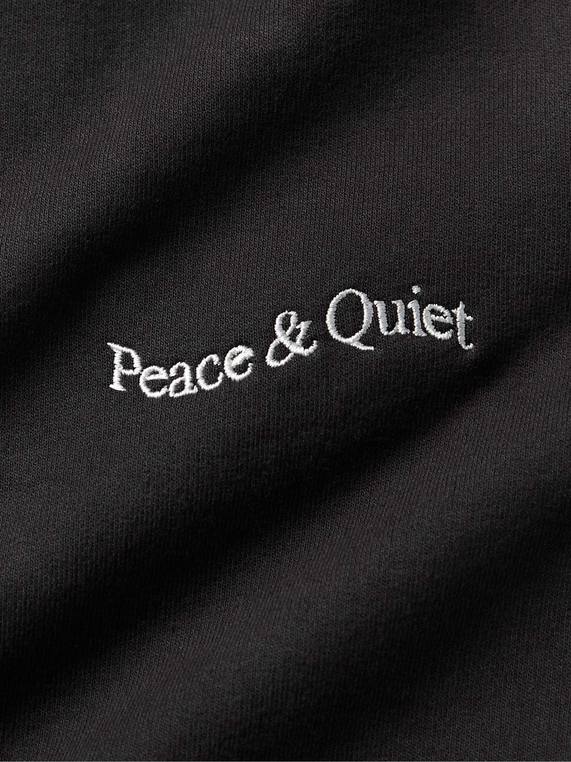 MUSEUM OF PEACE & QUIET Wordmark Tapered Logo-Embroidered Cotton-Jersey Sweatpants