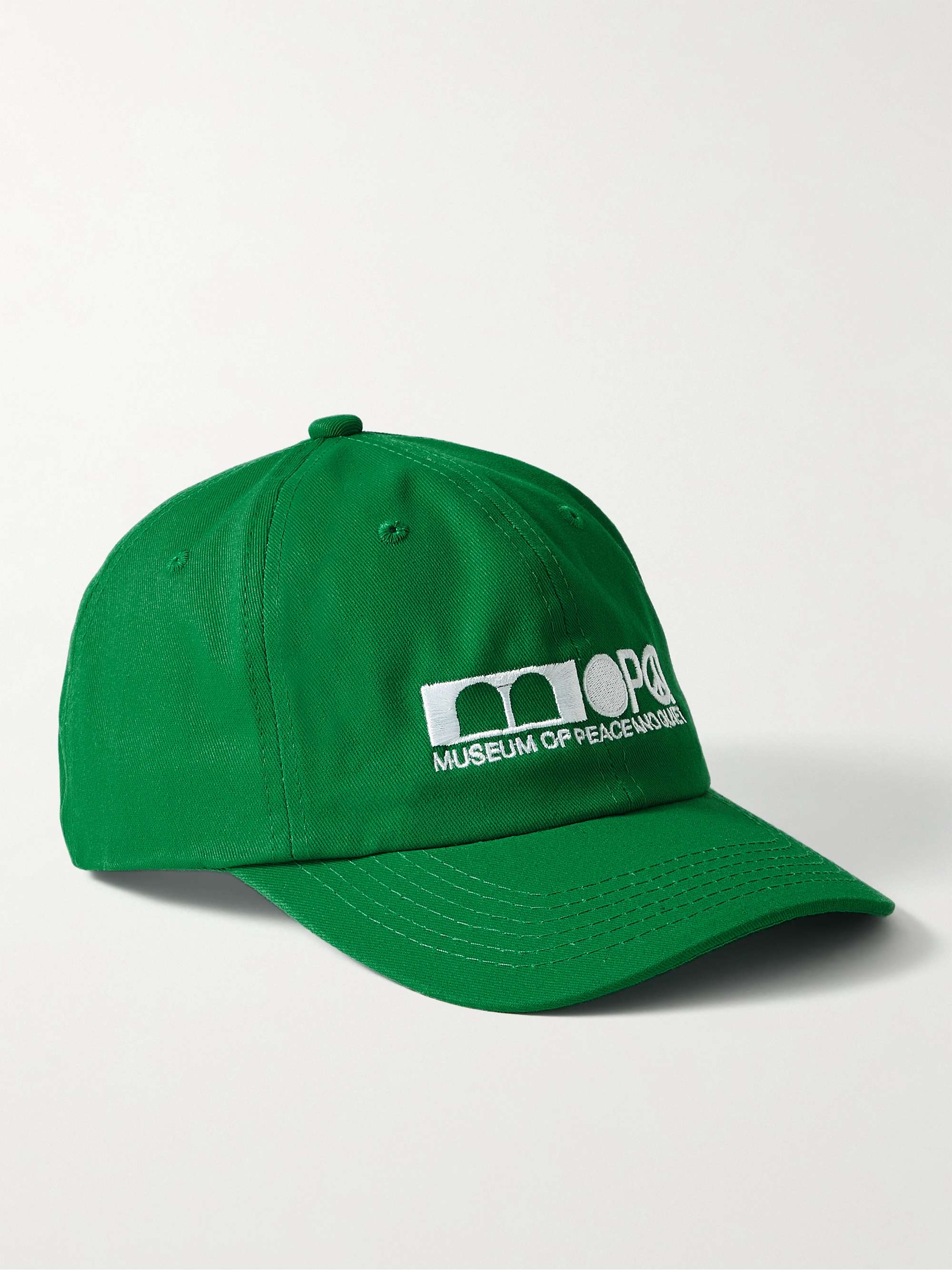Museum of Peace & Quiet Icon Logo-embroidered Cotton-twill Baseball Cap in Green Womens Mens Accessories Mens Hats 
