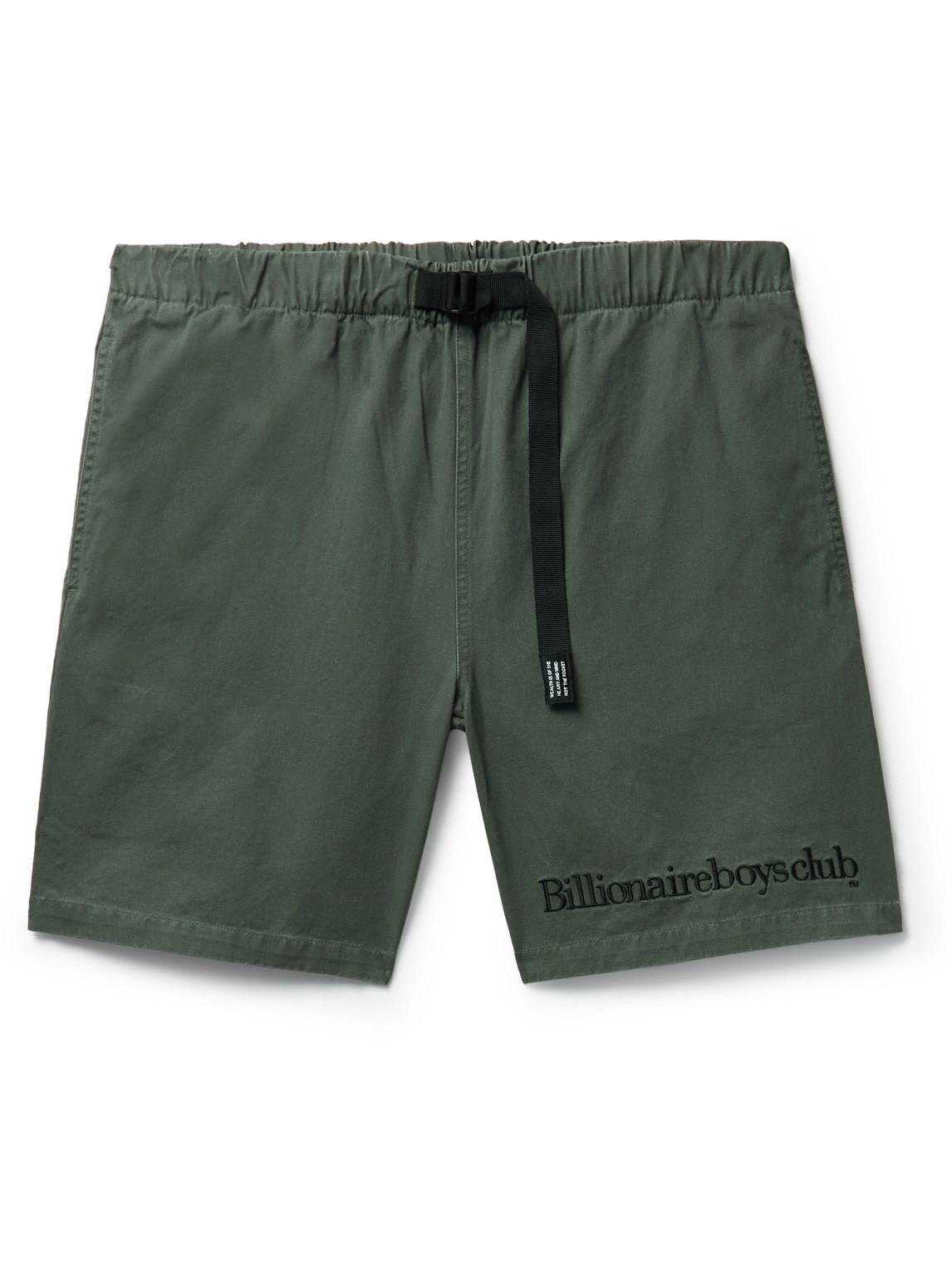 Logo-Embroidered Belted Cotton-Twill Shorts