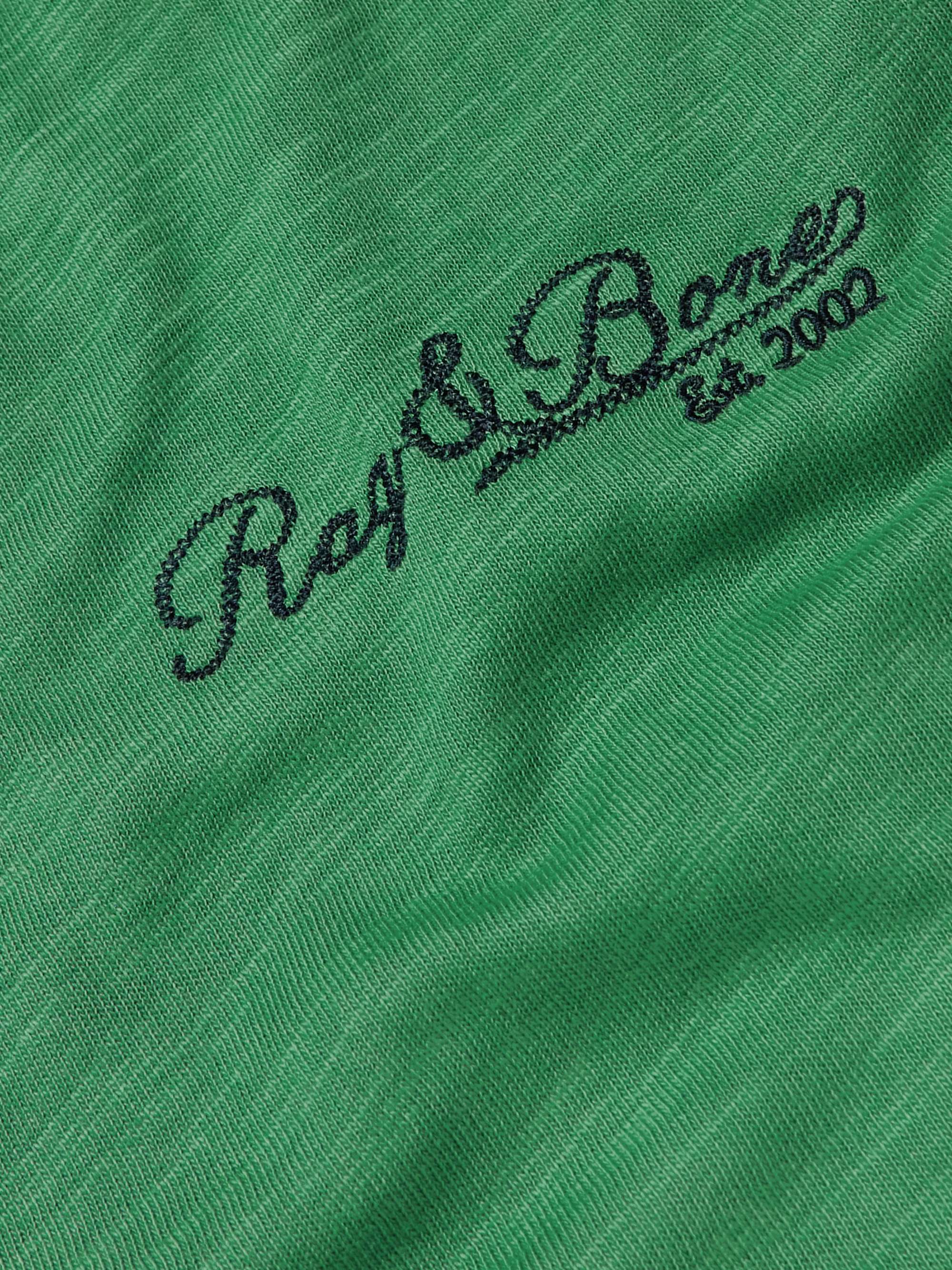 RAG & BONE Varsity Flame Logo-Embroidered Cotton-Jersey T-Shirt