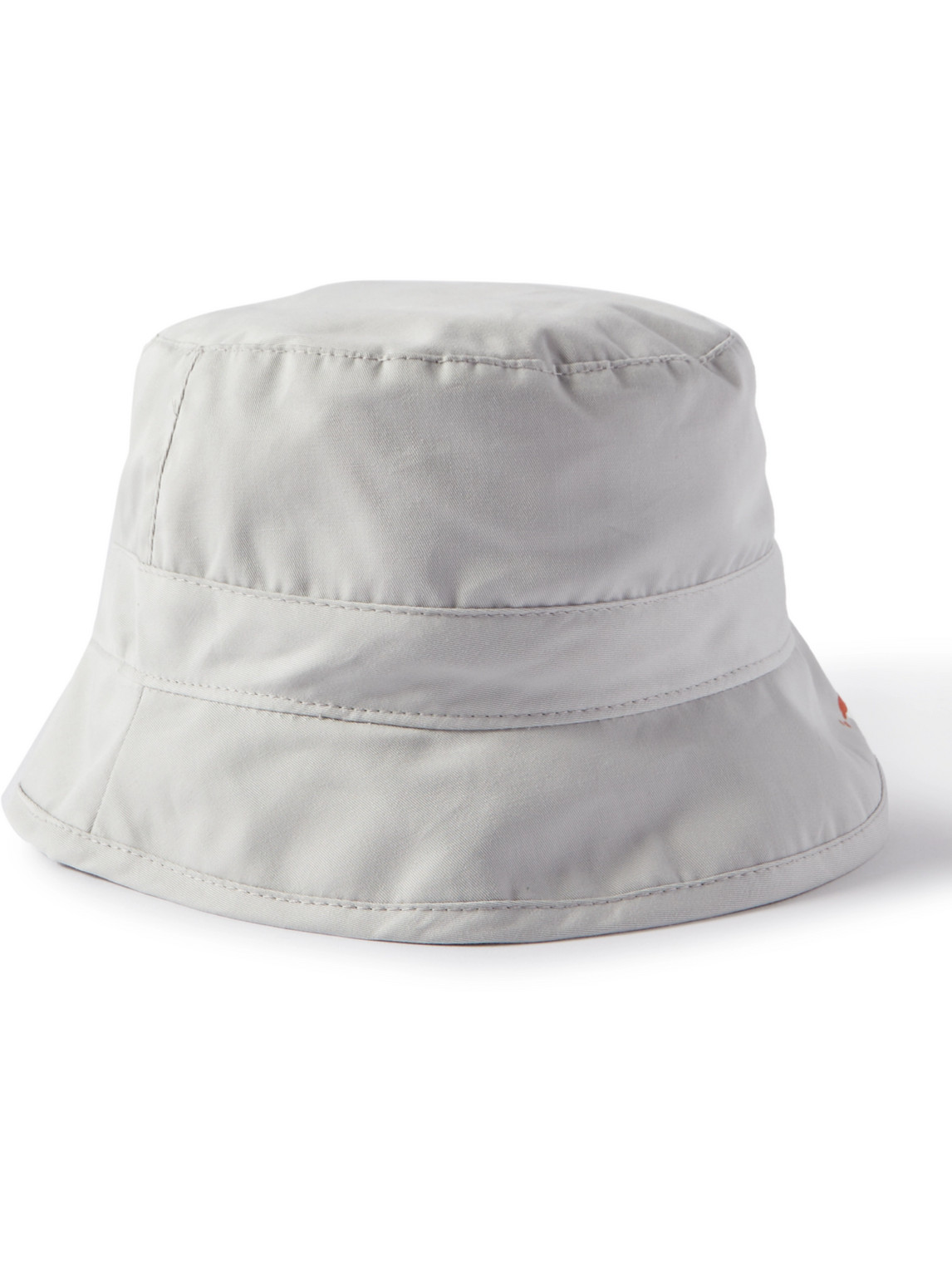 Baracuta Slowboy Logo-embroidered Cotton-twill Bucket Hat In Gray