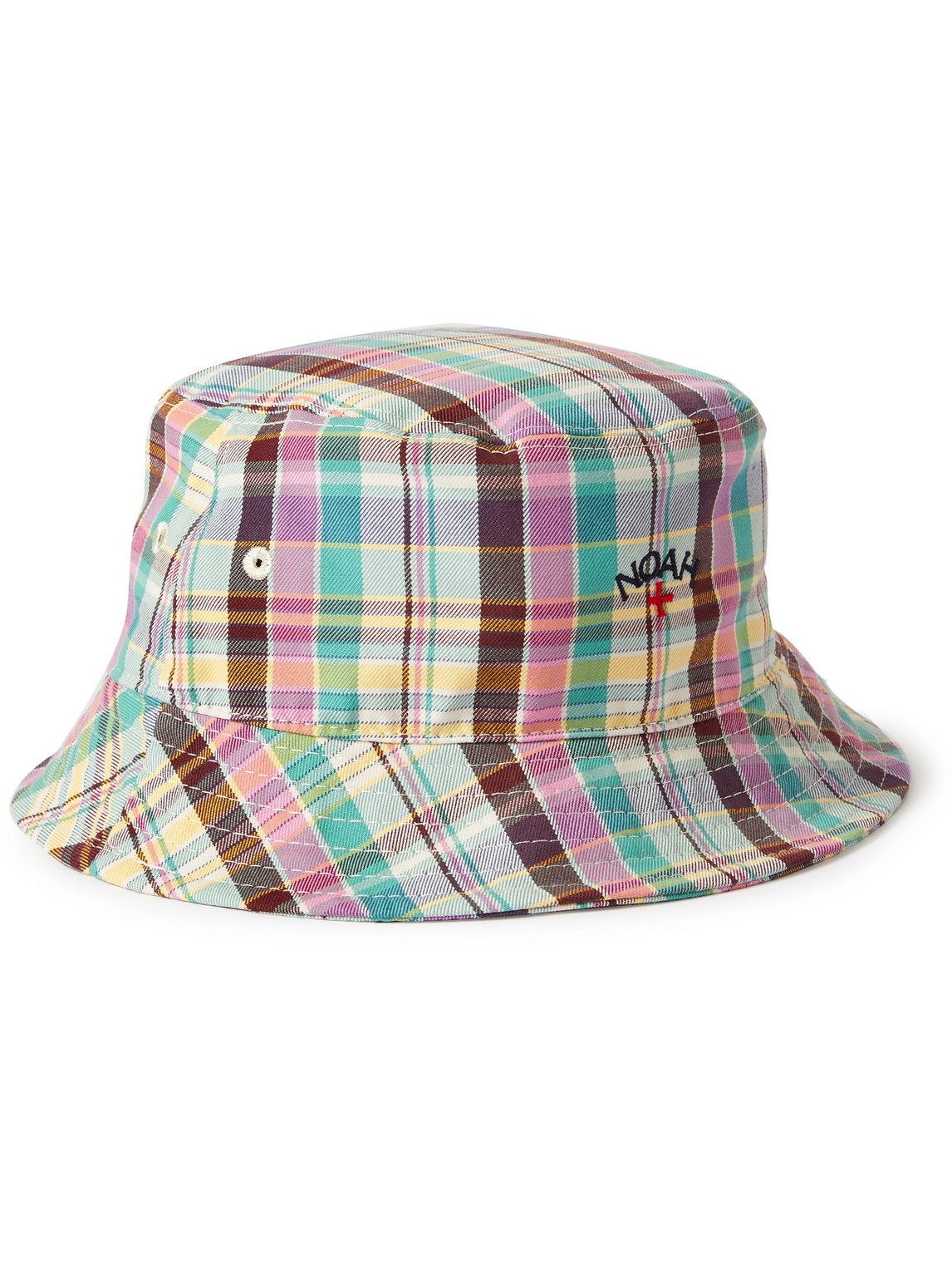 Baracuta Noah Logo-embroidered Checked Cotton-twill Bucket Hat In Multicolor
