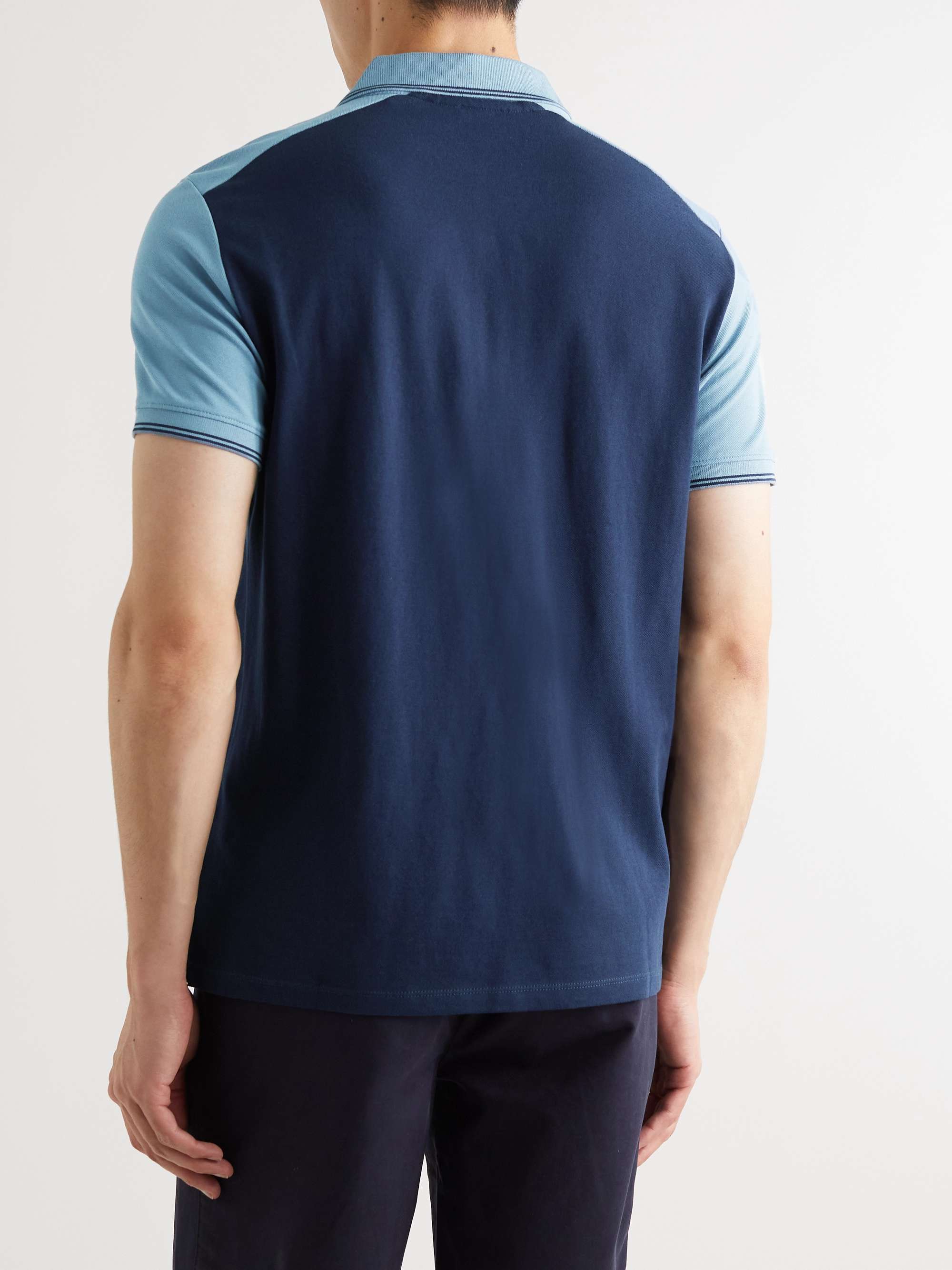 CLUB MONACO Colour-Block Cotton-Blend Piqué Polo Shirt