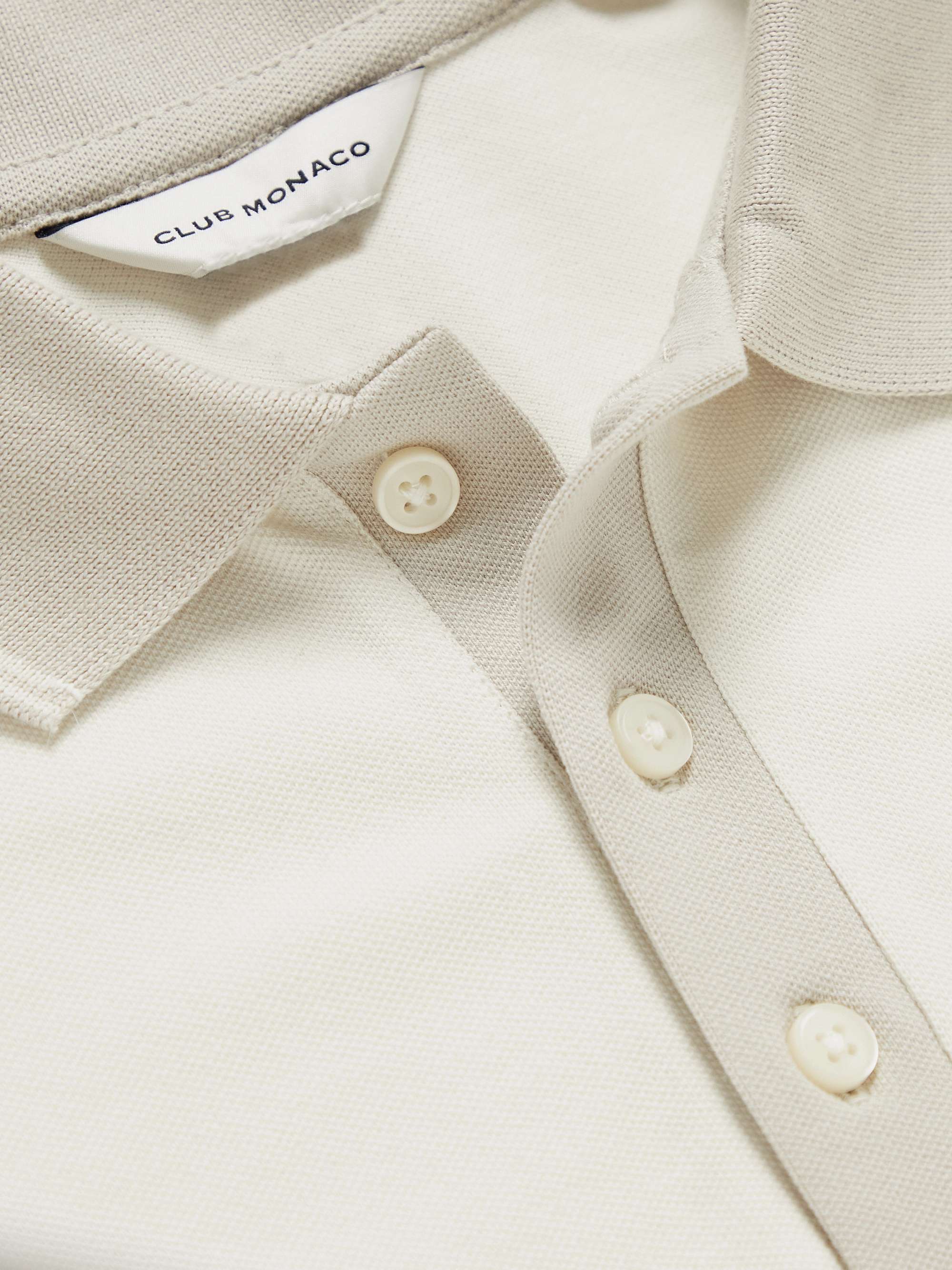 CLUB MONACO Colour-Block Cotton-Blend Piqué Polo Shirt