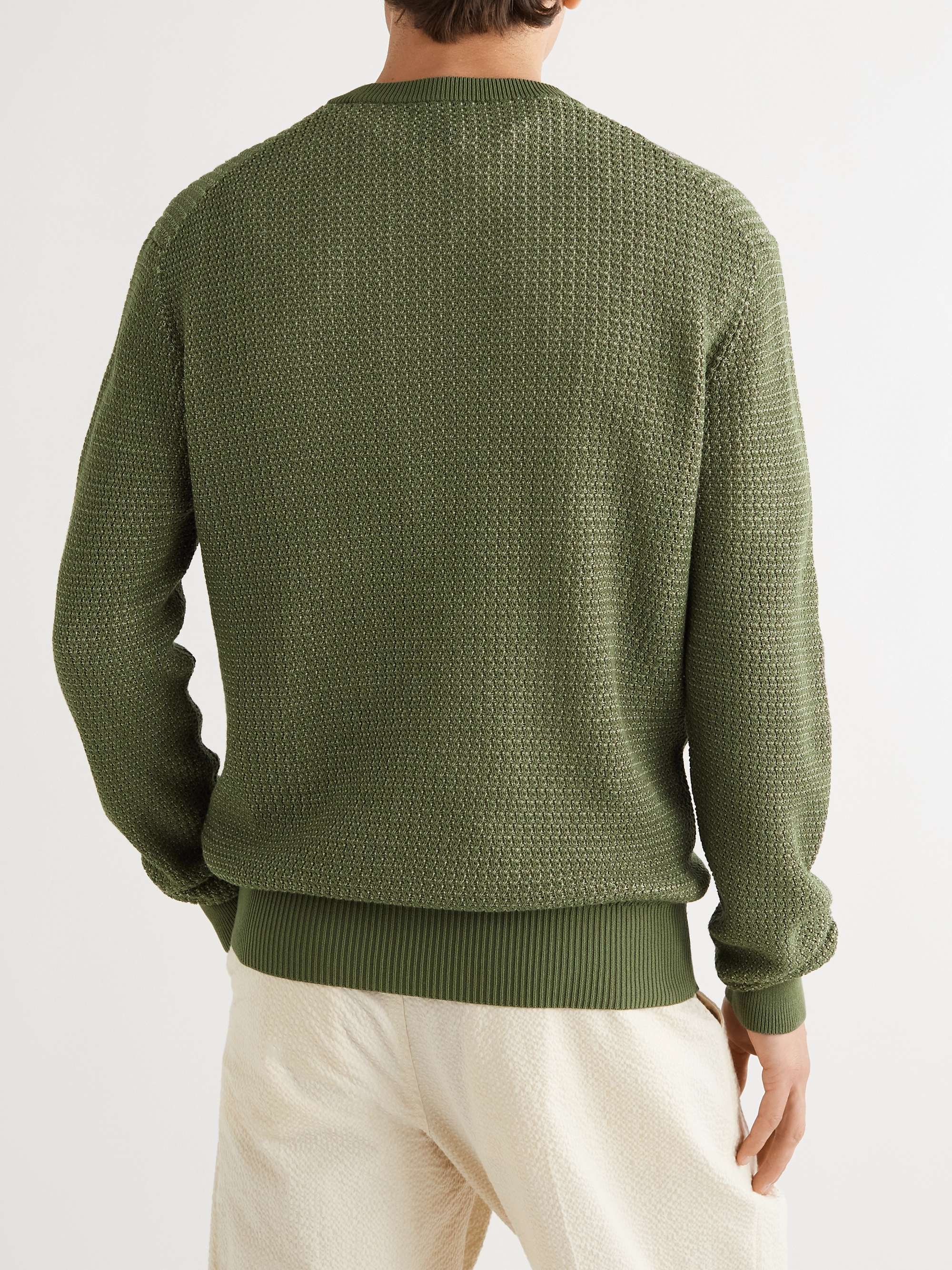 CLUB MONACO Sunset Open-Knit Cotton-Blend Sweater