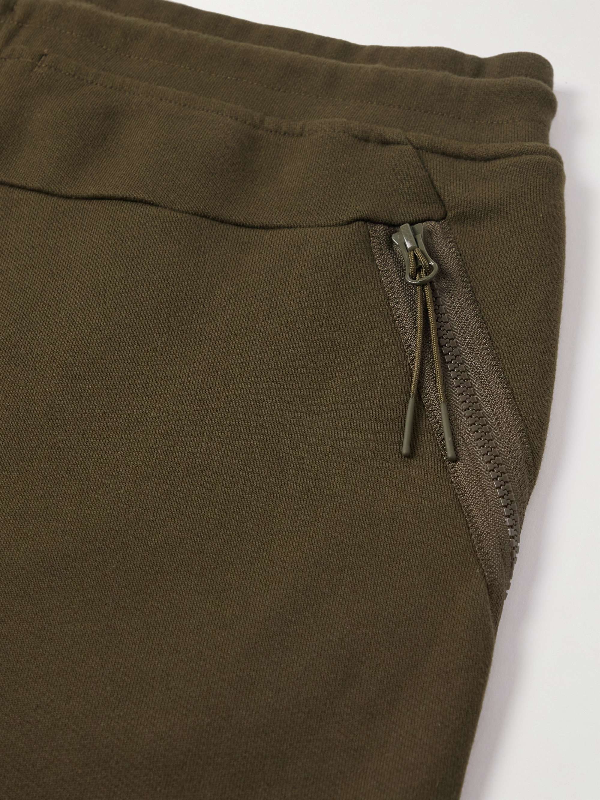 C.P. COMPANY Tapered Panelled Logo-Appliquéd Cotton-Jersey Sweatpants