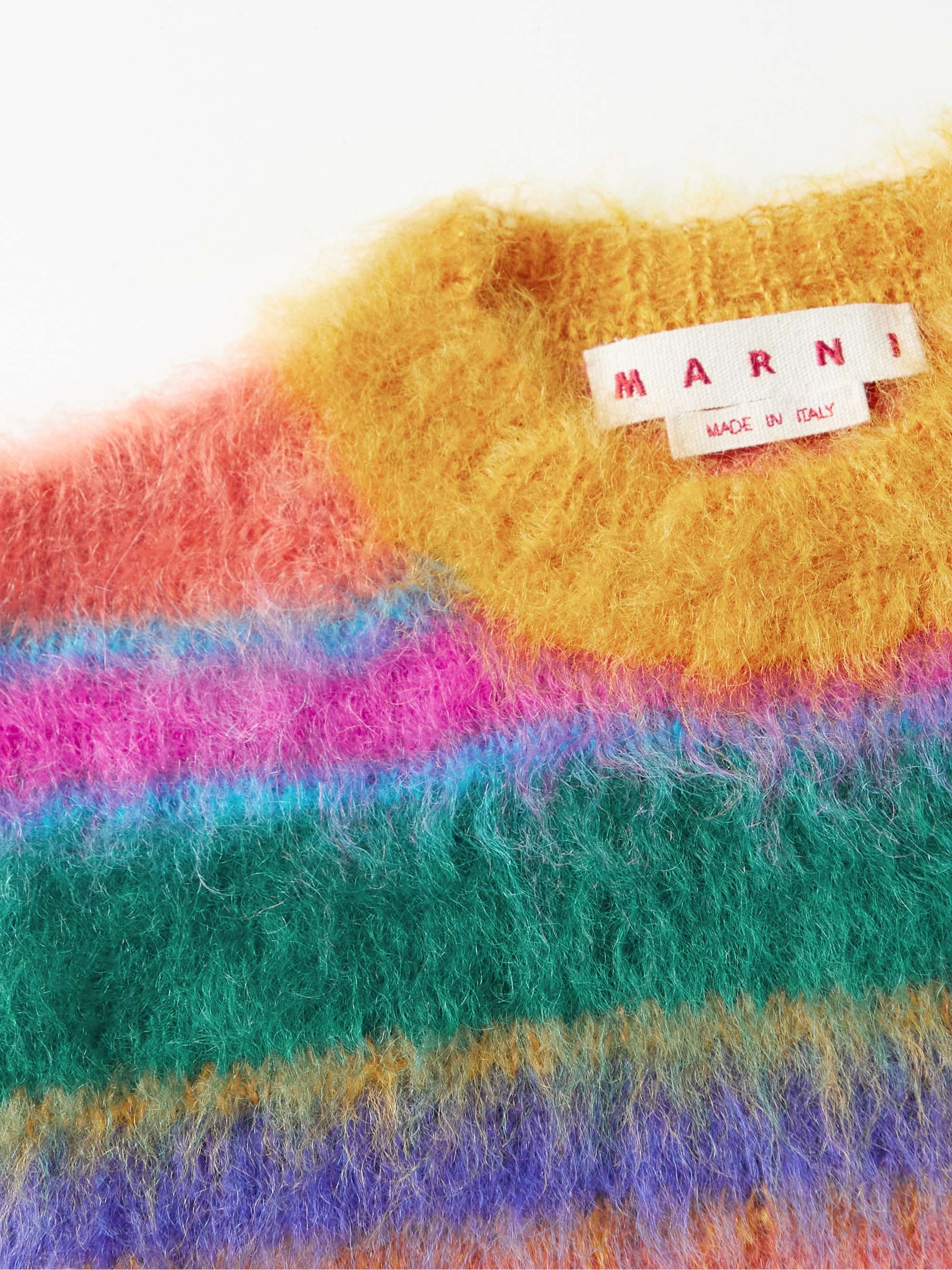 MARNI Striped Mohair-Blend Sweater