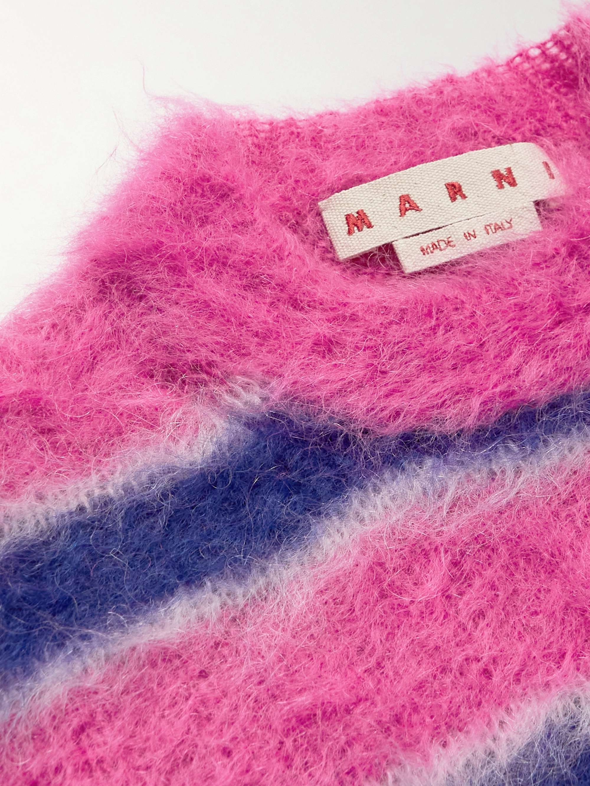 Pink Striped Mohair-Blend Sweater | MARNI | MR PORTER