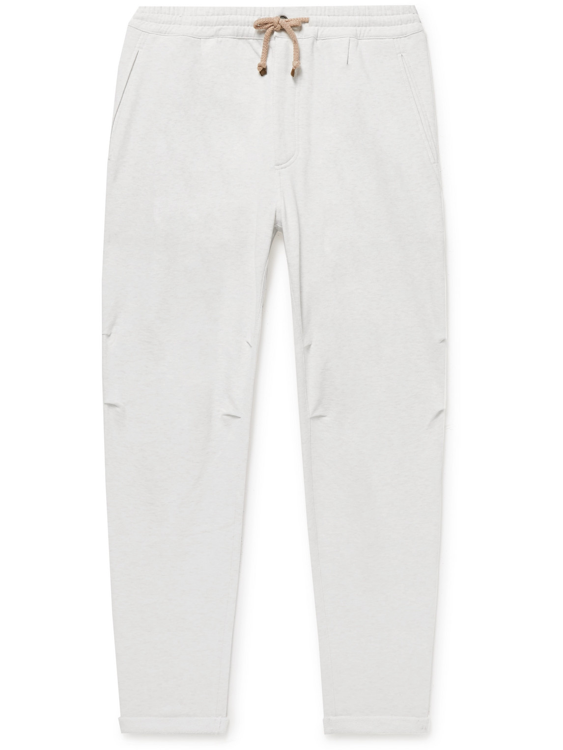 Tapered Pleated Cotton-Jersey Sweatpants