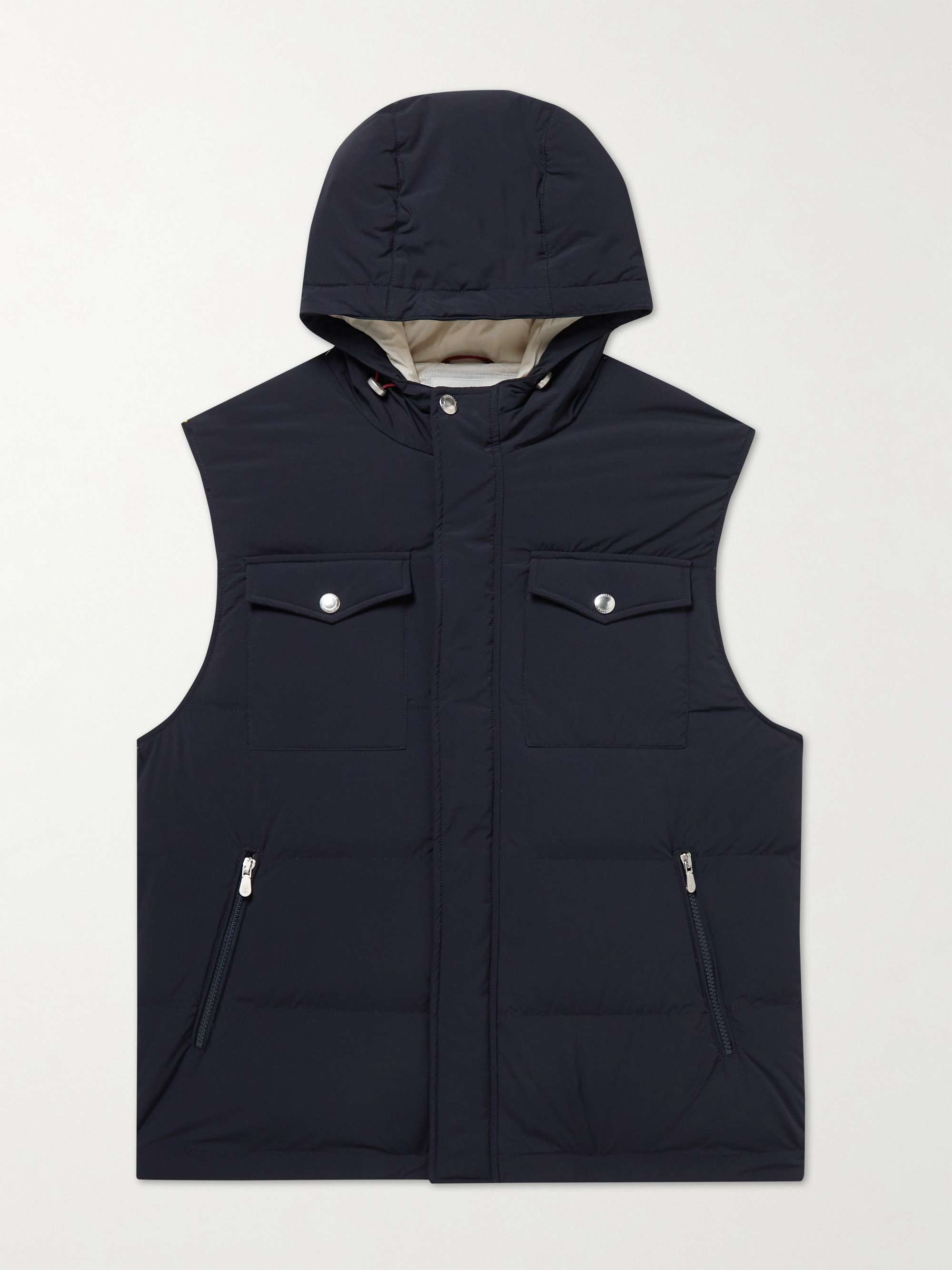 BRUNELLO CUCINELLI Quilted Nylon Down Hooded Gilet