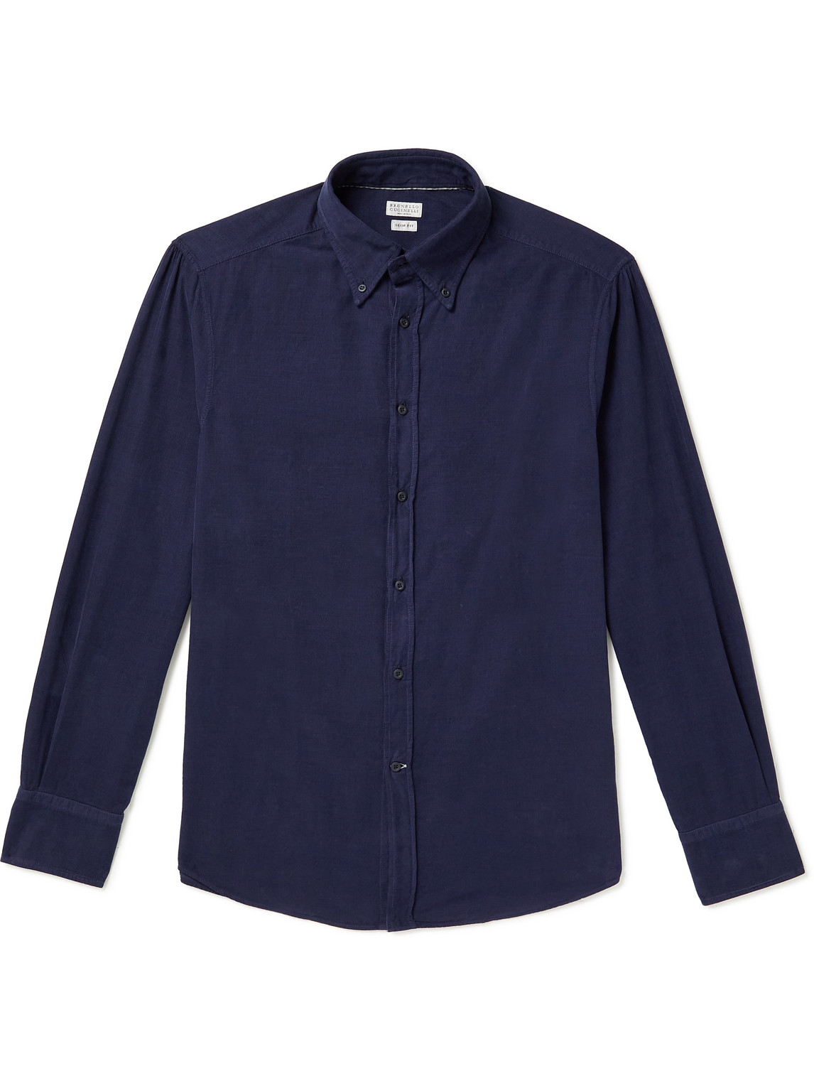 Brunello Cucinelli Slim-Fit Button-Down Collar Cotton-Corduroy Shirt