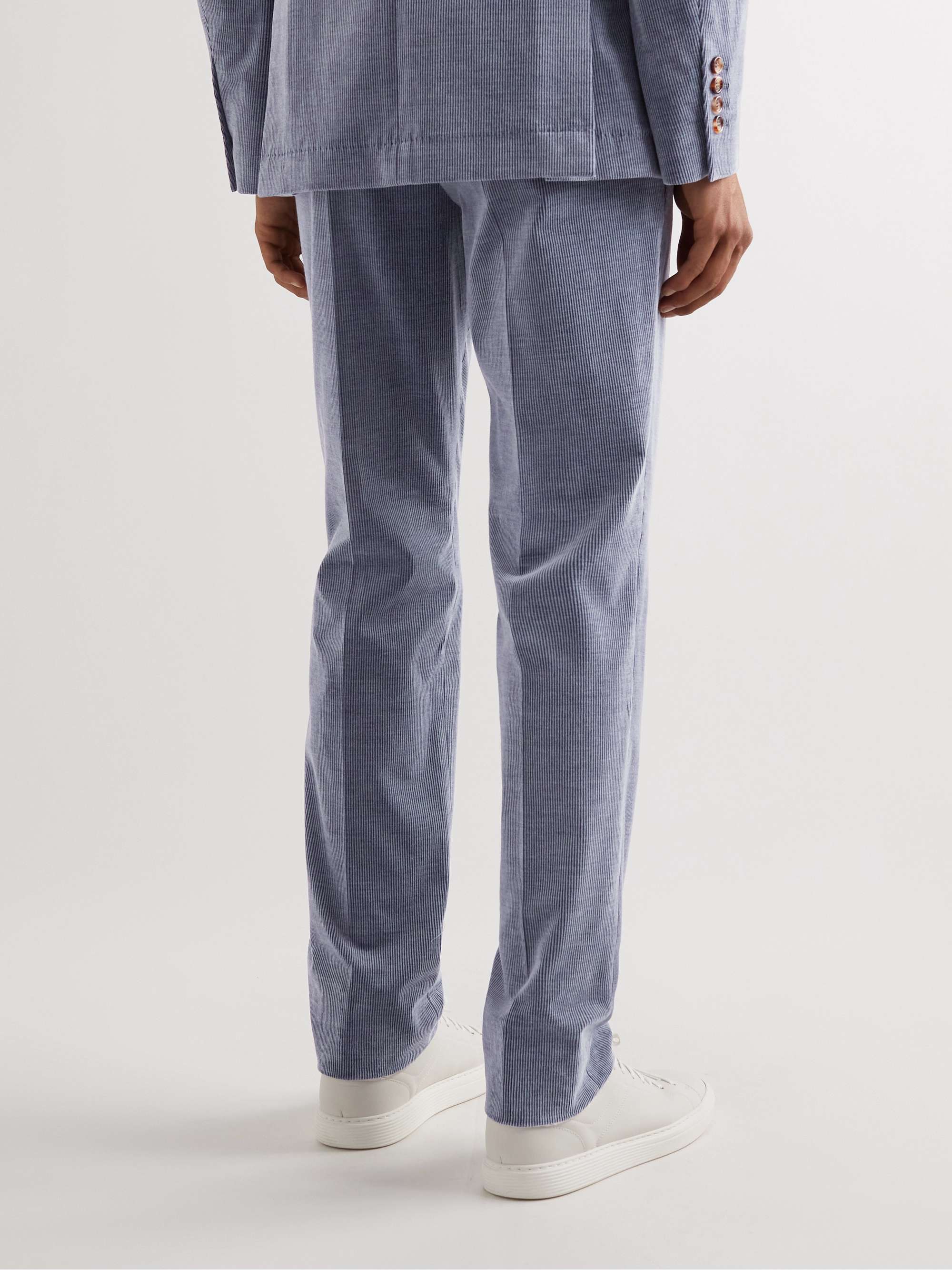 BRUNELLO CUCINELLI Slim-Fit Pleated Cotton-Blend Corduroy Suit Trousers