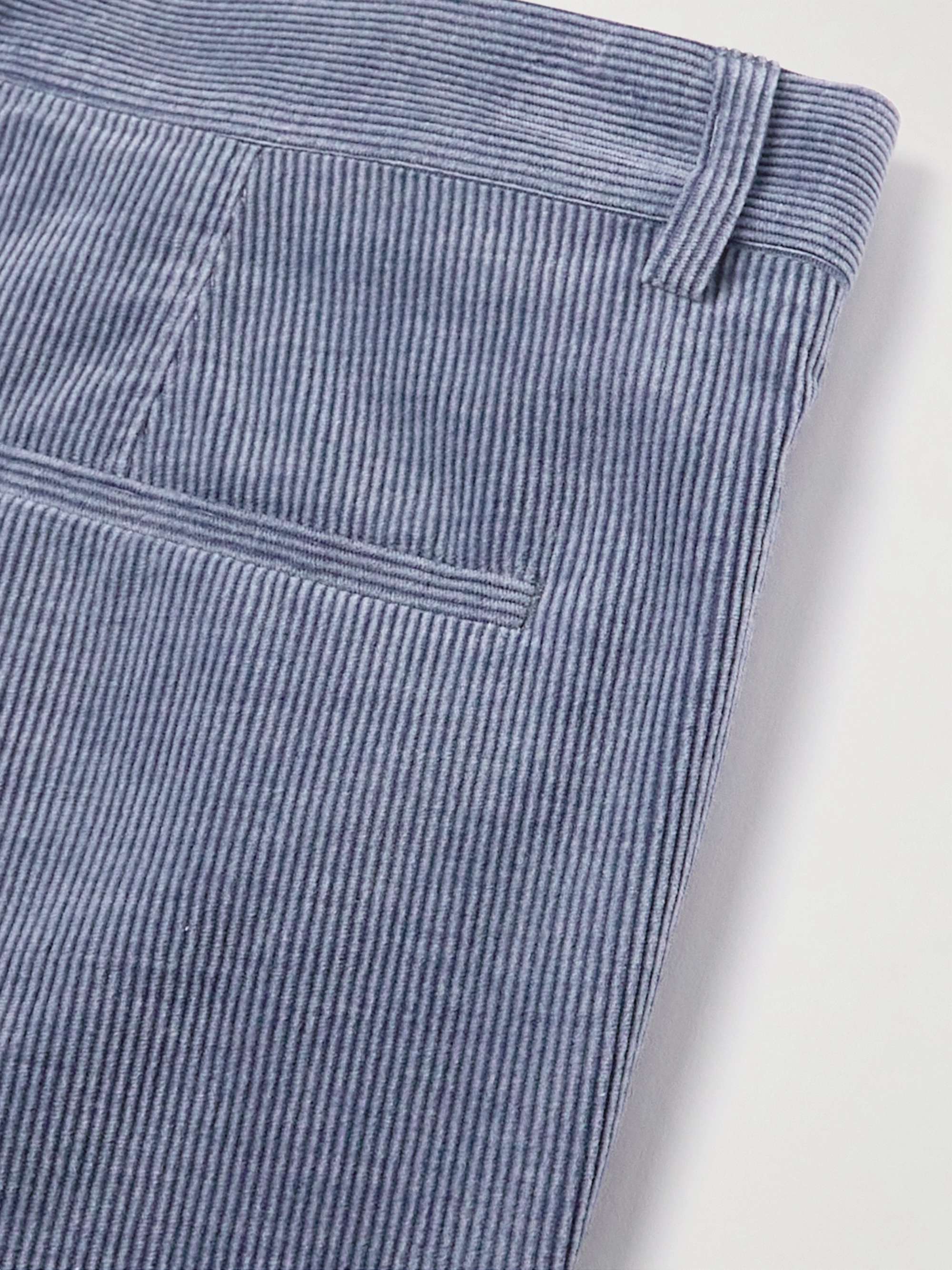 BRUNELLO CUCINELLI Slim-Fit Pleated Cotton-Blend Corduroy Suit Trousers