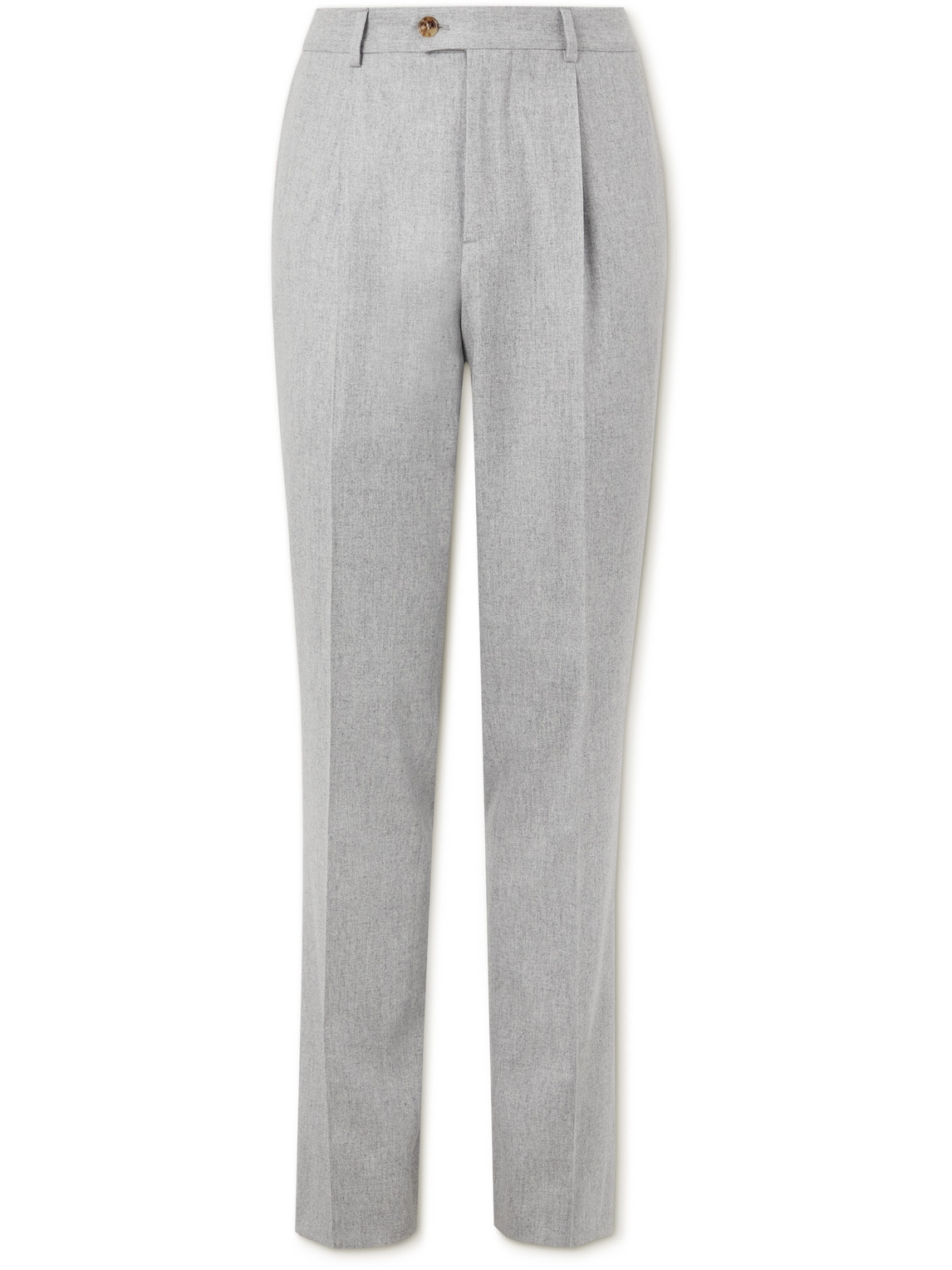 Brunello Cucinelli Straight-Leg Pleated Wool-Blend Suit Trousers