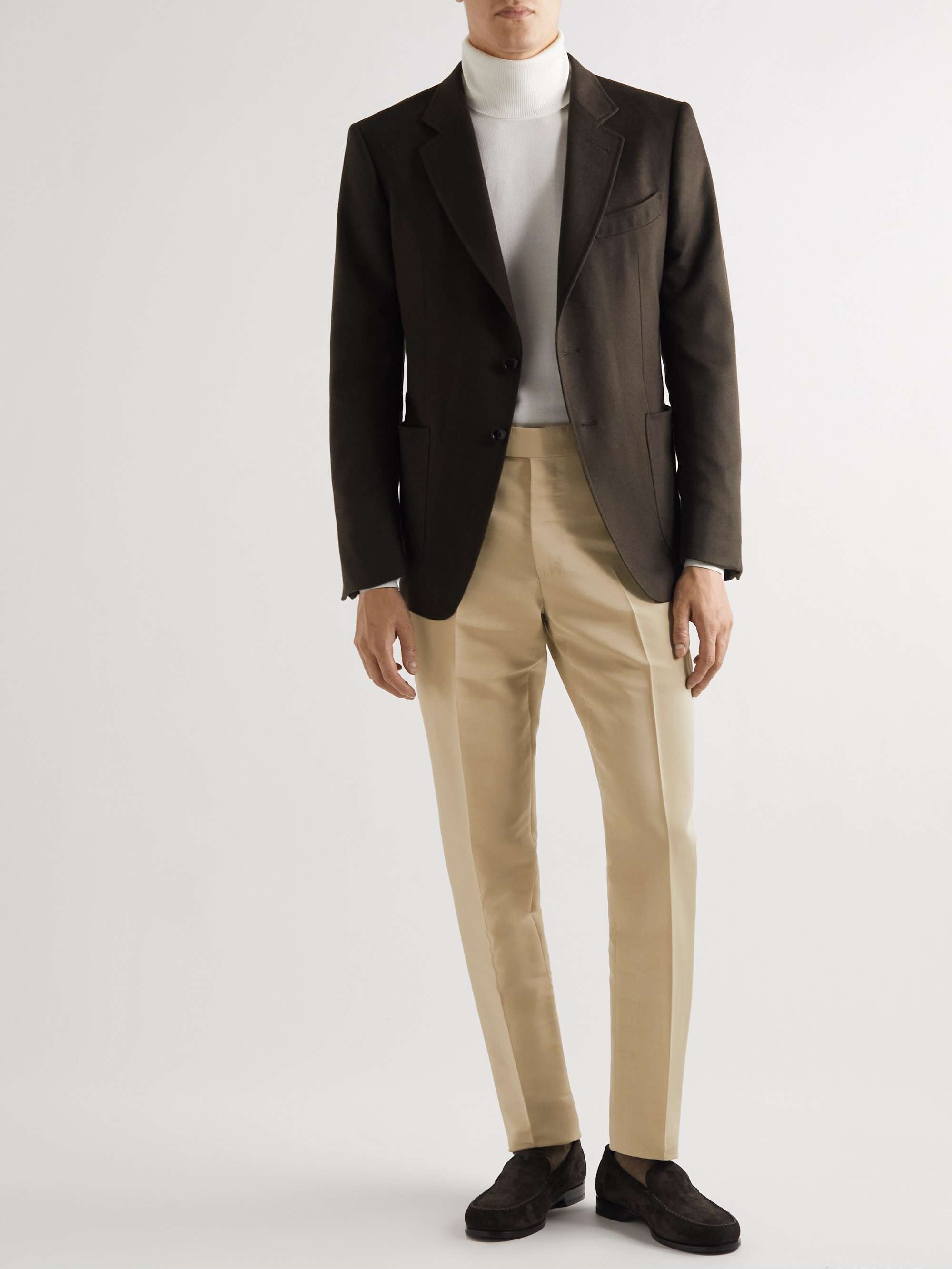 TOM FORD Straight-Leg Cotton and Silk-Blend Suit Trousers