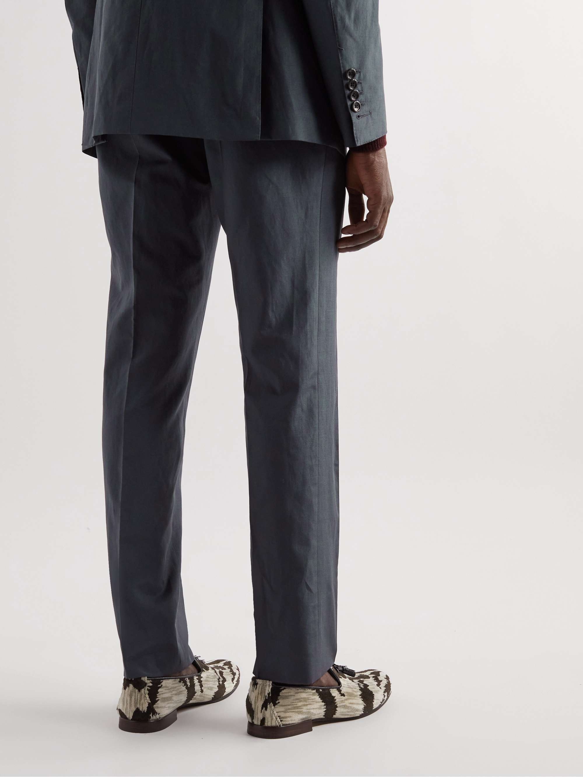 TOM FORD Pleated Silk-Blend Suit Trousers