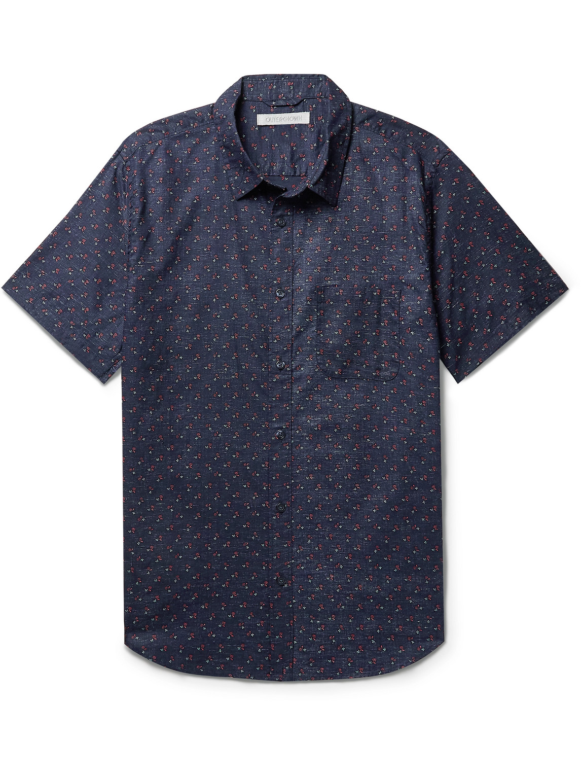 Outerknown S.e.a. Floral-print Organic Cotton And Hemp-blend Shirt In Blue