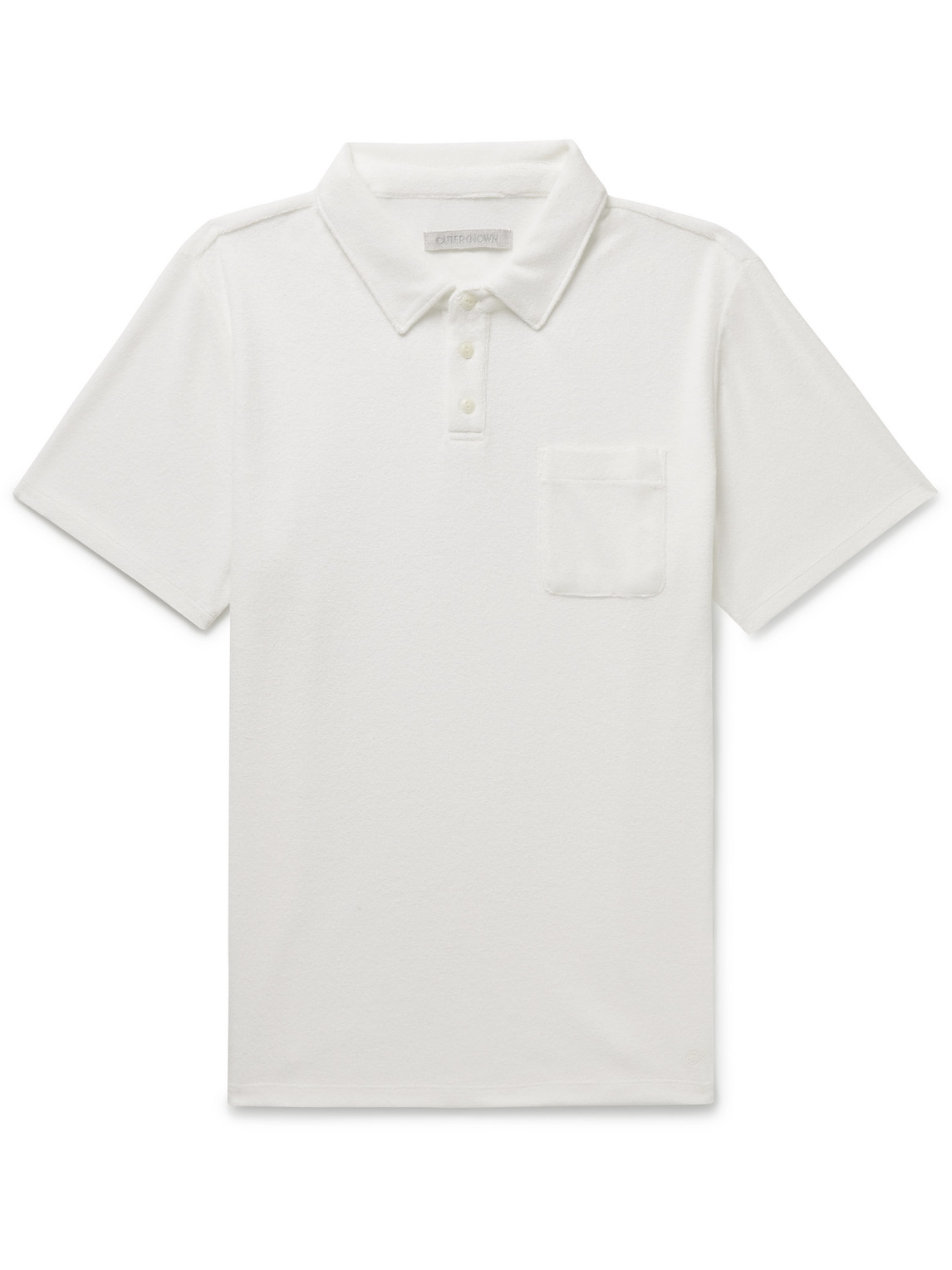 Outerknown Hightide Organic Cotton-blend Terry Polo Shirt In White