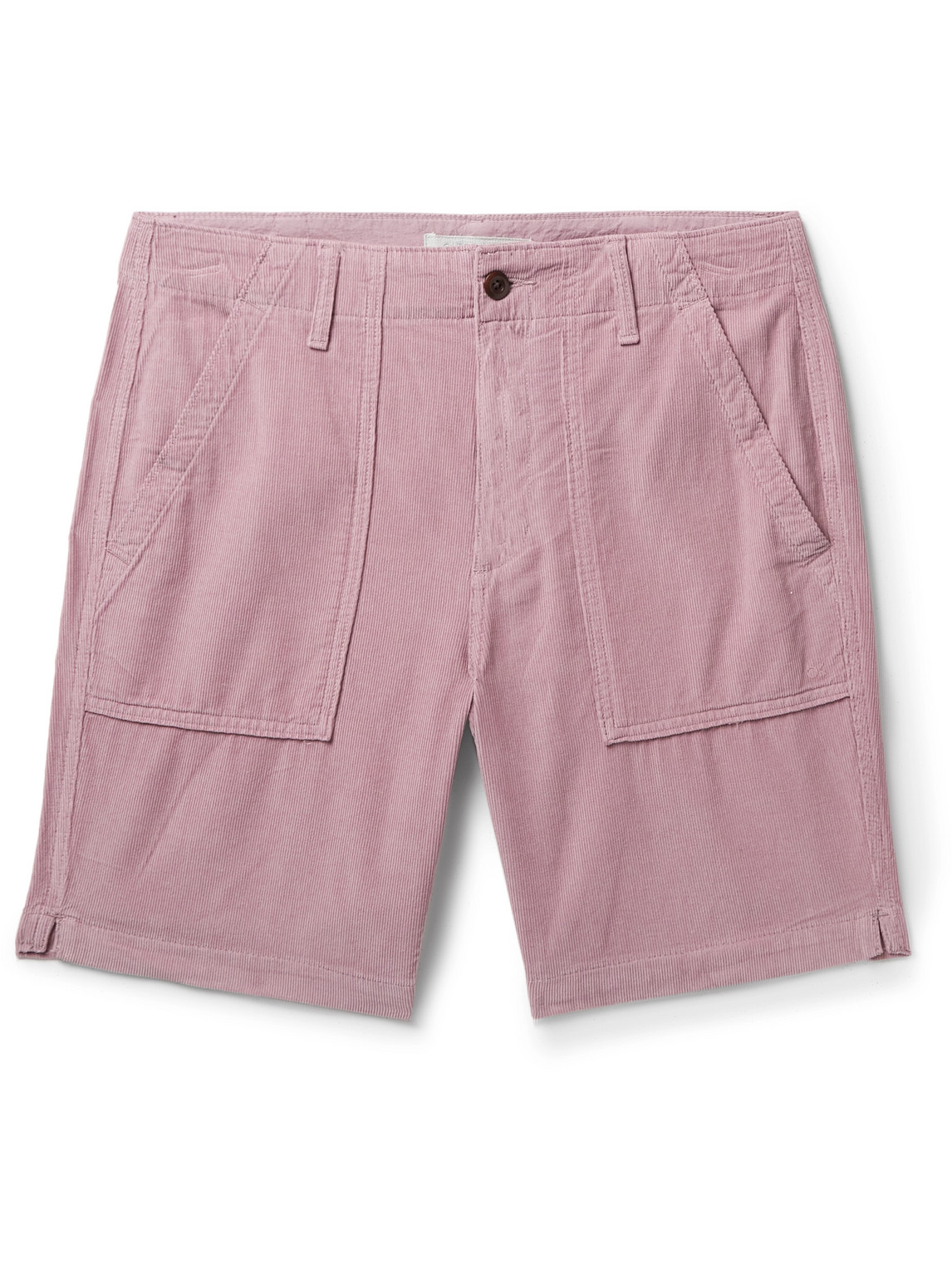 Outerknown Straight-leg Seventyseven Organic Cotton-corduroy Shorts In Pink