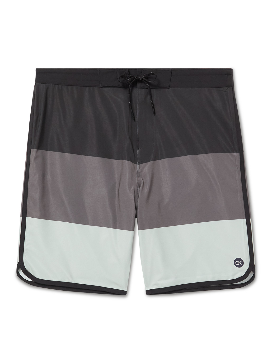 Outerknown Tasty Scallop Mid-length Printed Recycled-shell Swim Shorts In Brown