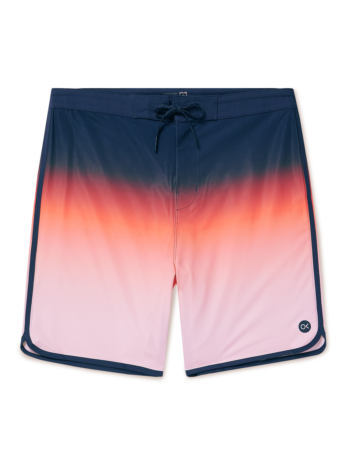 Outerknown Tasty Scallop Mid-length Printed Recycled-shell Swim Shorts In Pink