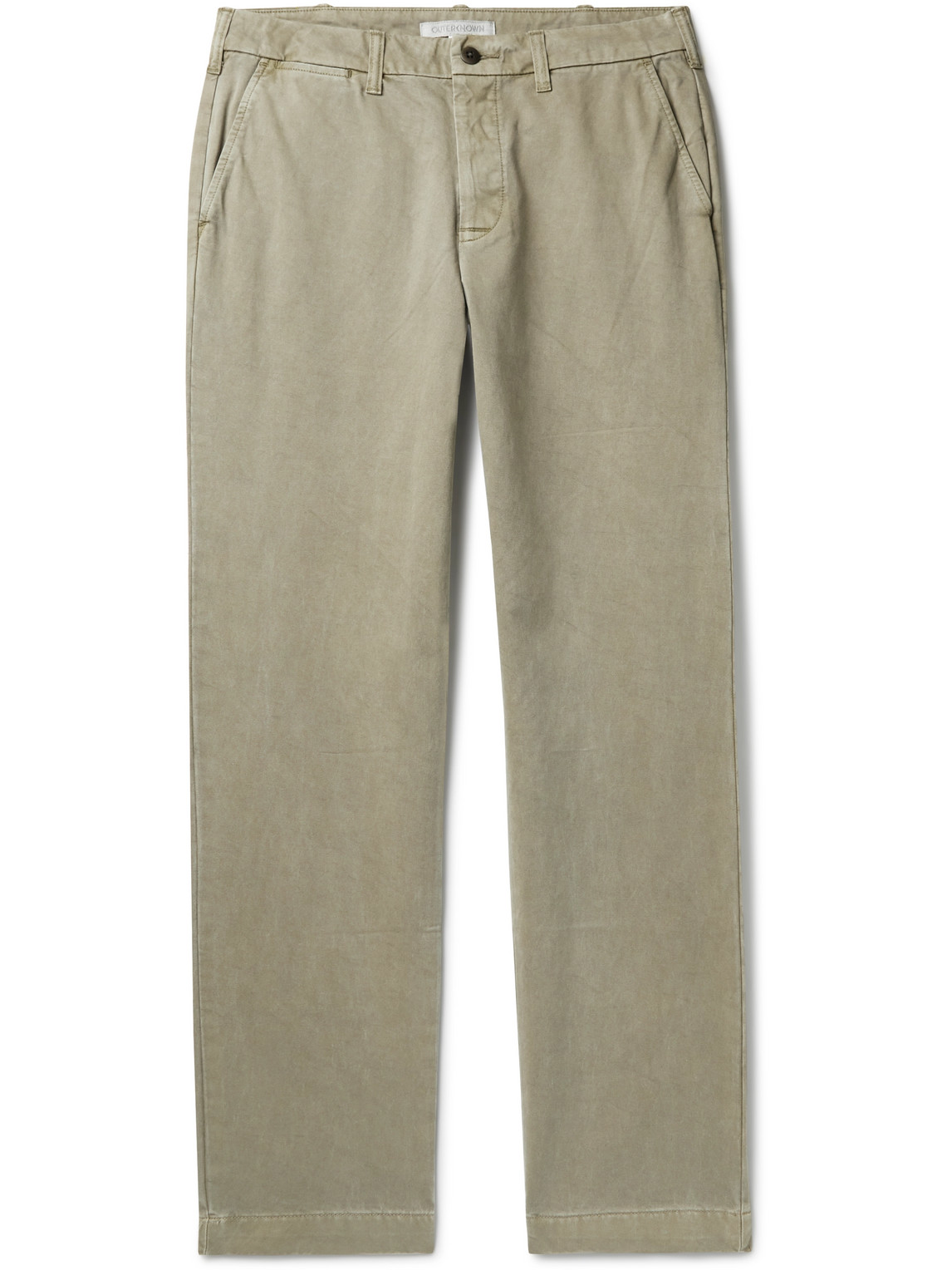 Outerknown Fort Straight-leg Organic Cotton-twill Chinos In Green