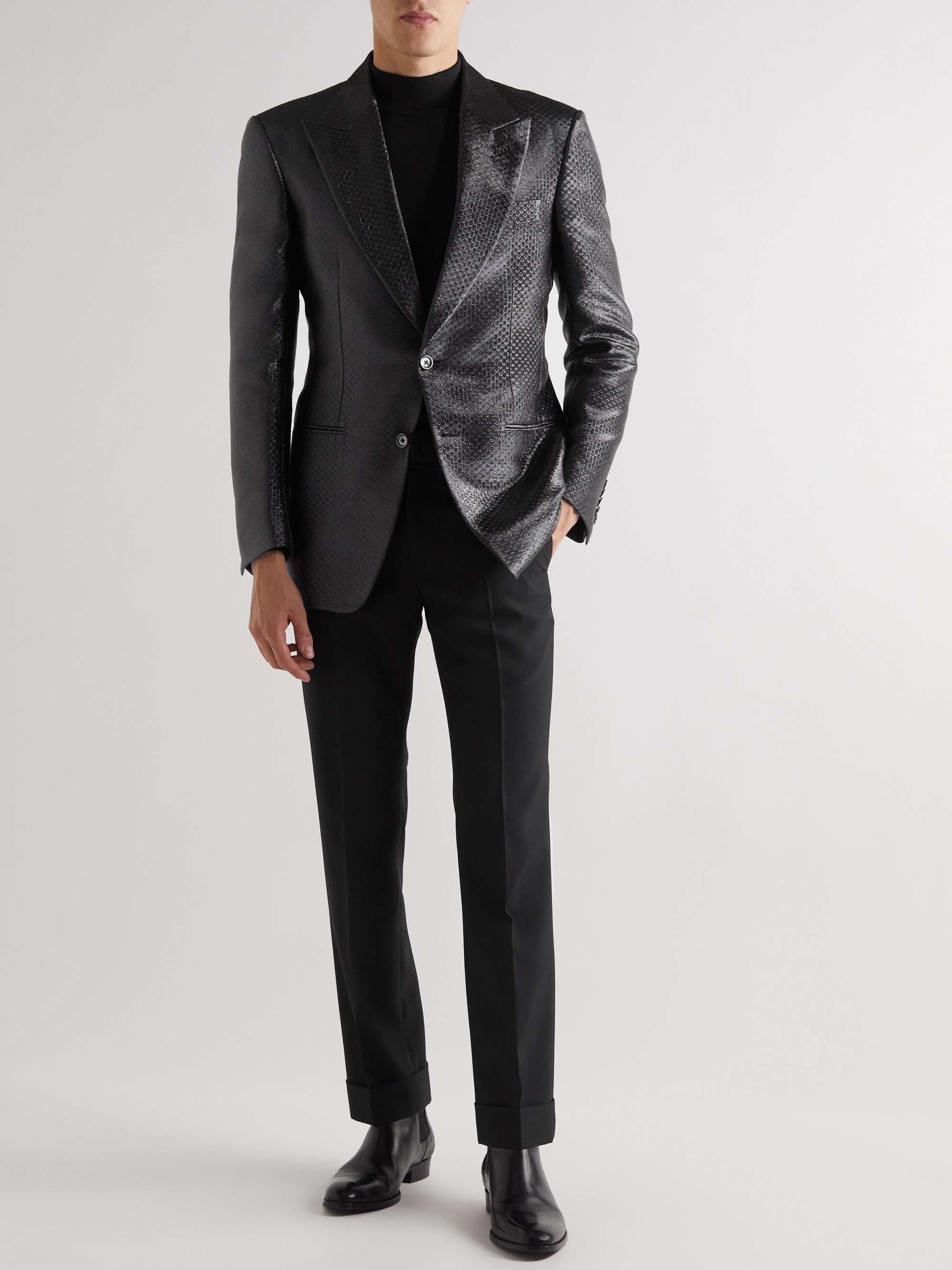 TOM FORD Slim-Fit Metallic Jacquard Tuxedo Jacket