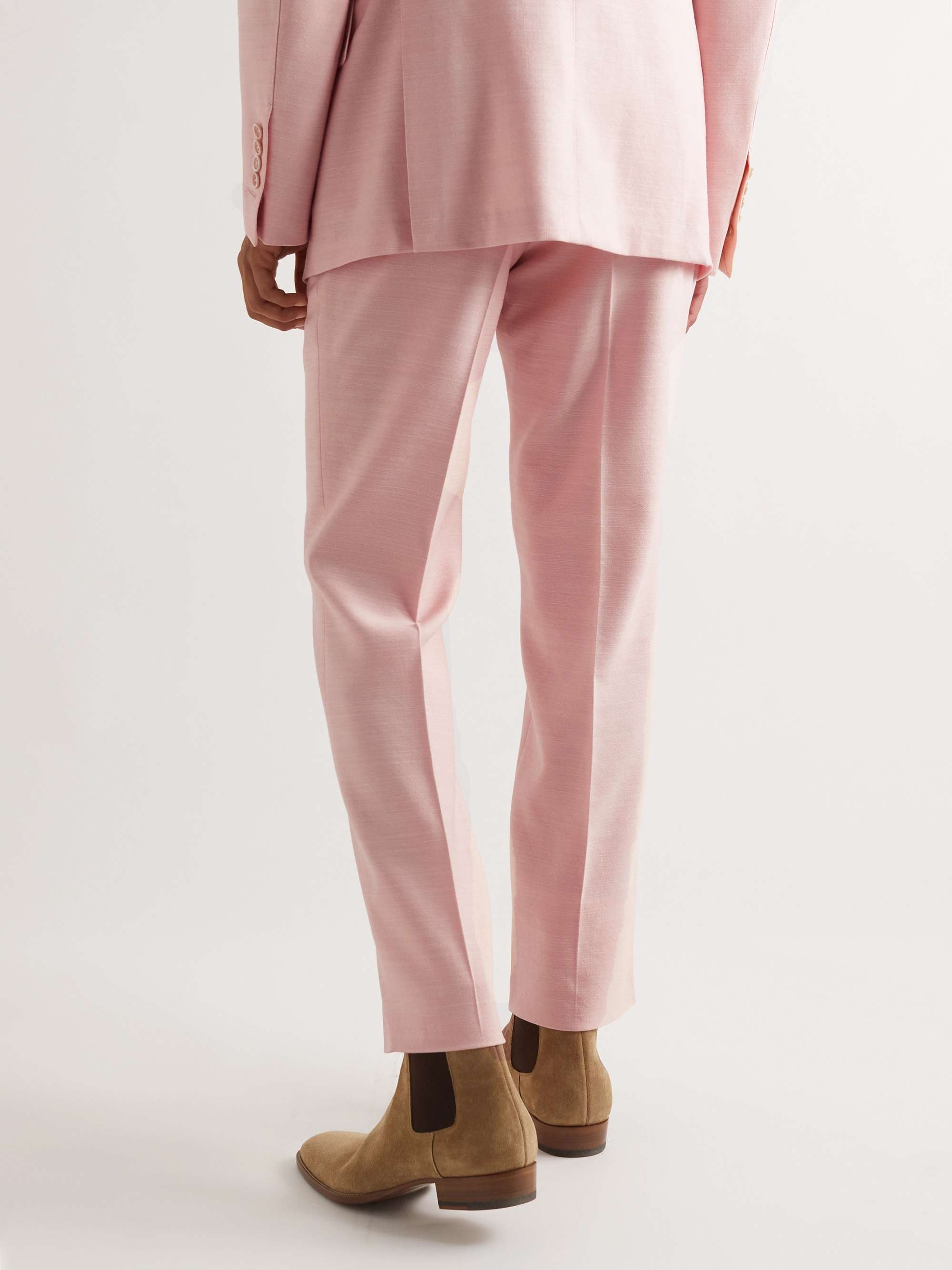 TOM FORD Straight-Leg Silk, Wool and Mohair-Blend Suit Trousers