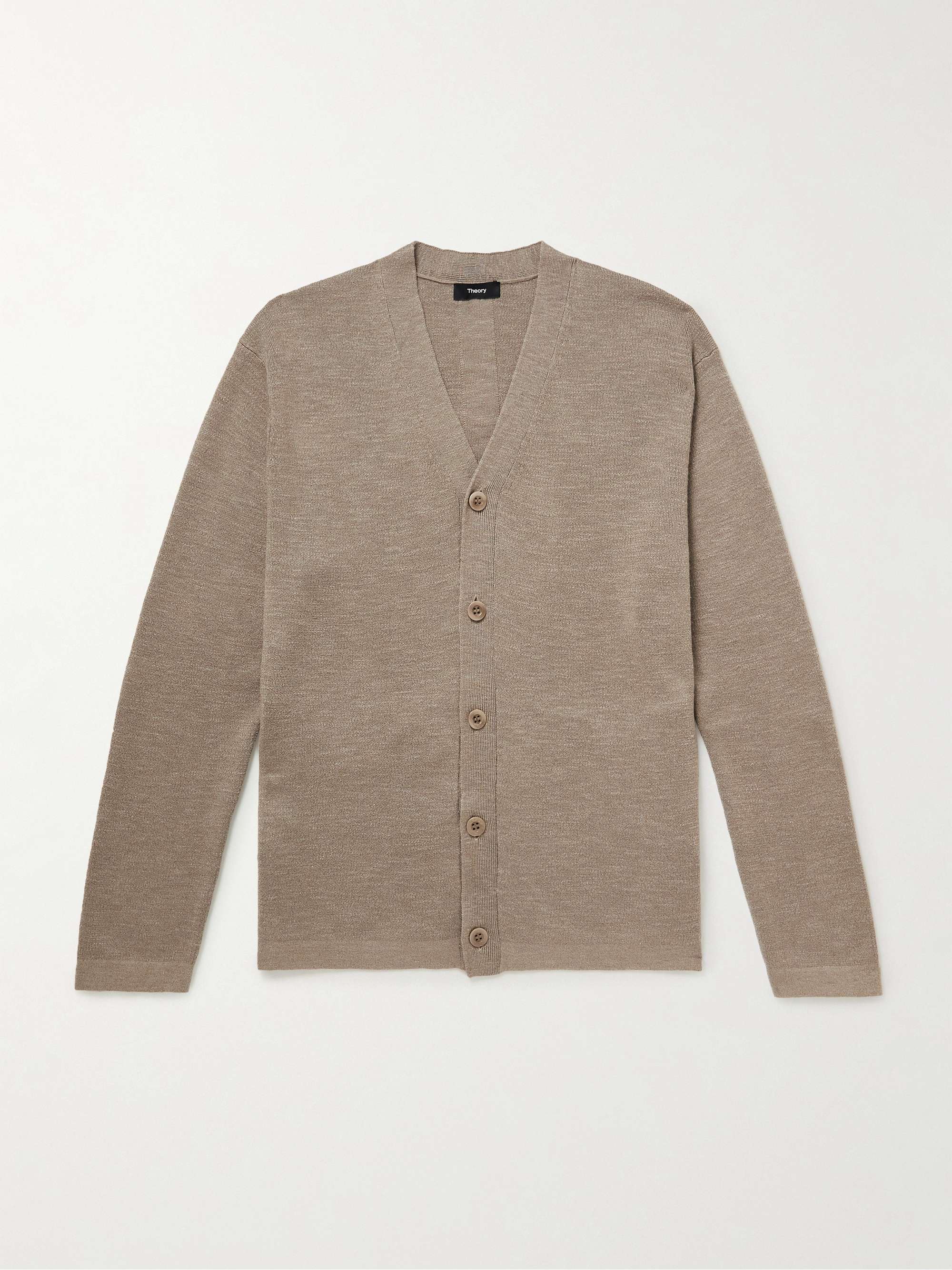 THEORY Cannes Linen-Blend Cardigan