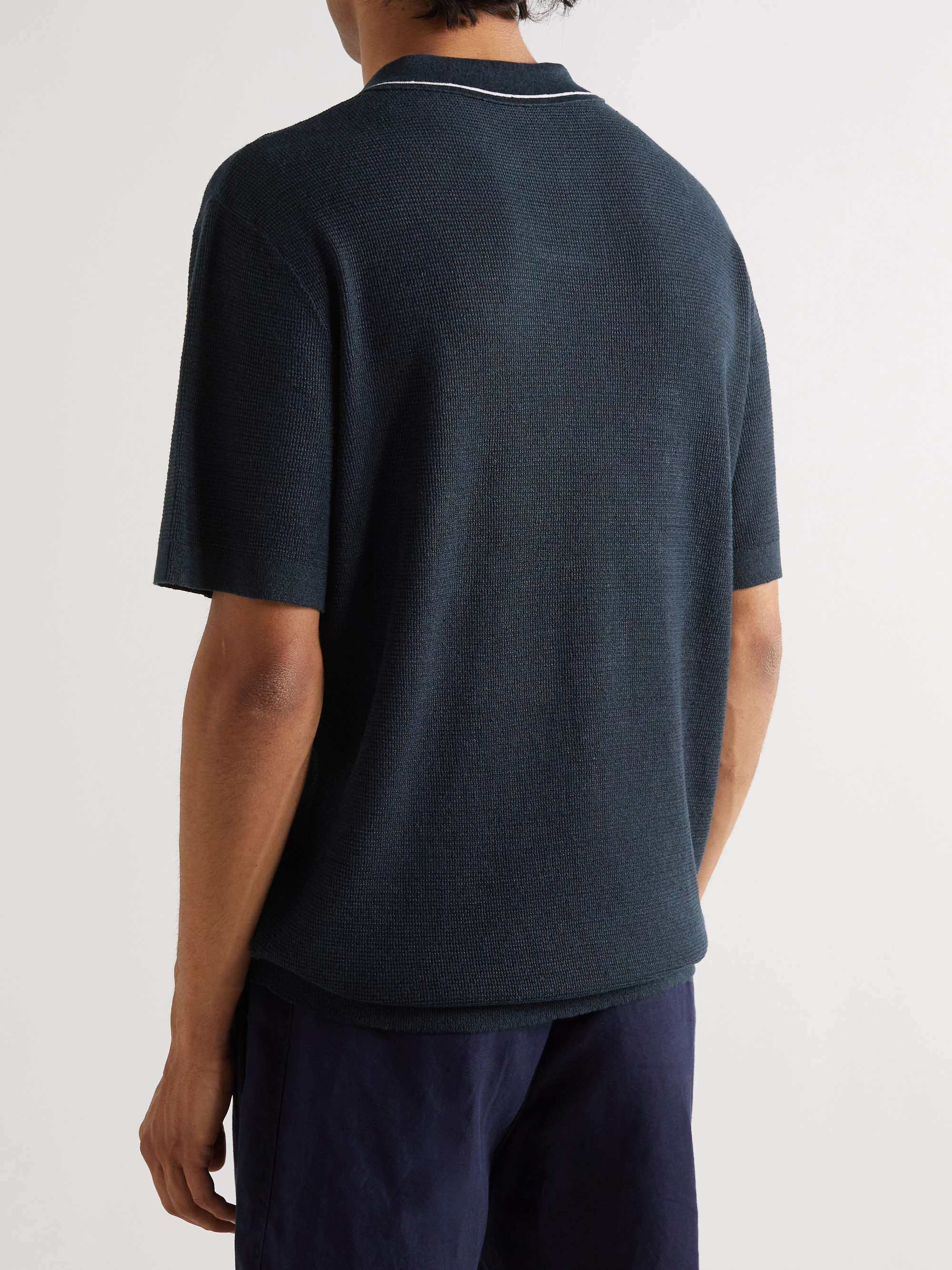 THEORY Linen-Blend Polo Shirt