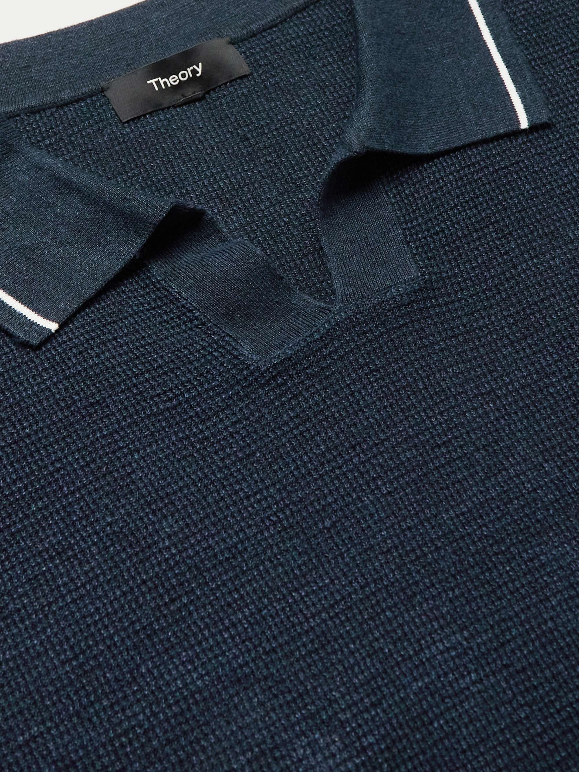 THEORY Linen-Blend Polo Shirt