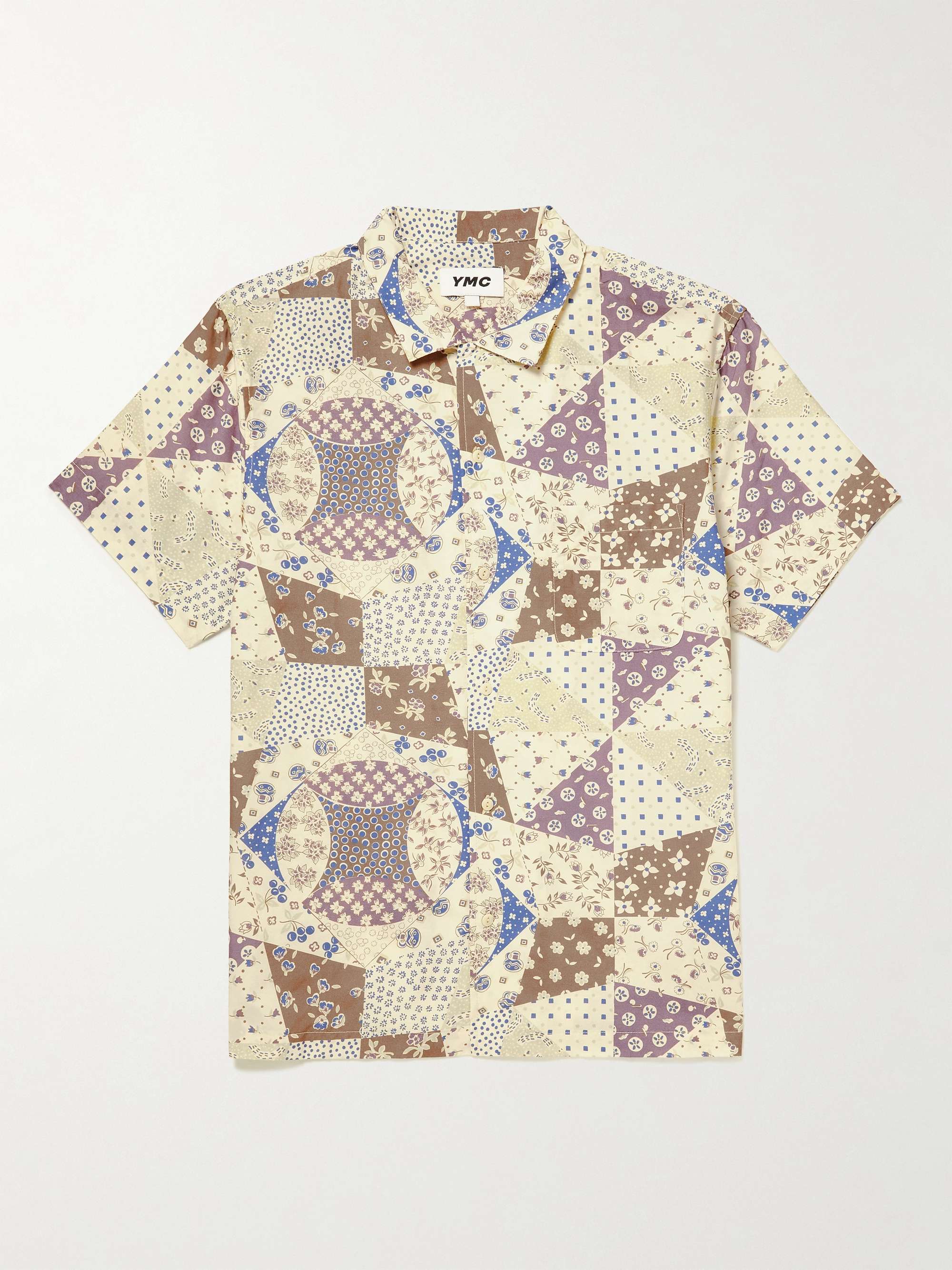 YMC Malick Camp-Collar Printed Cotton and Silk-Blend Shirt