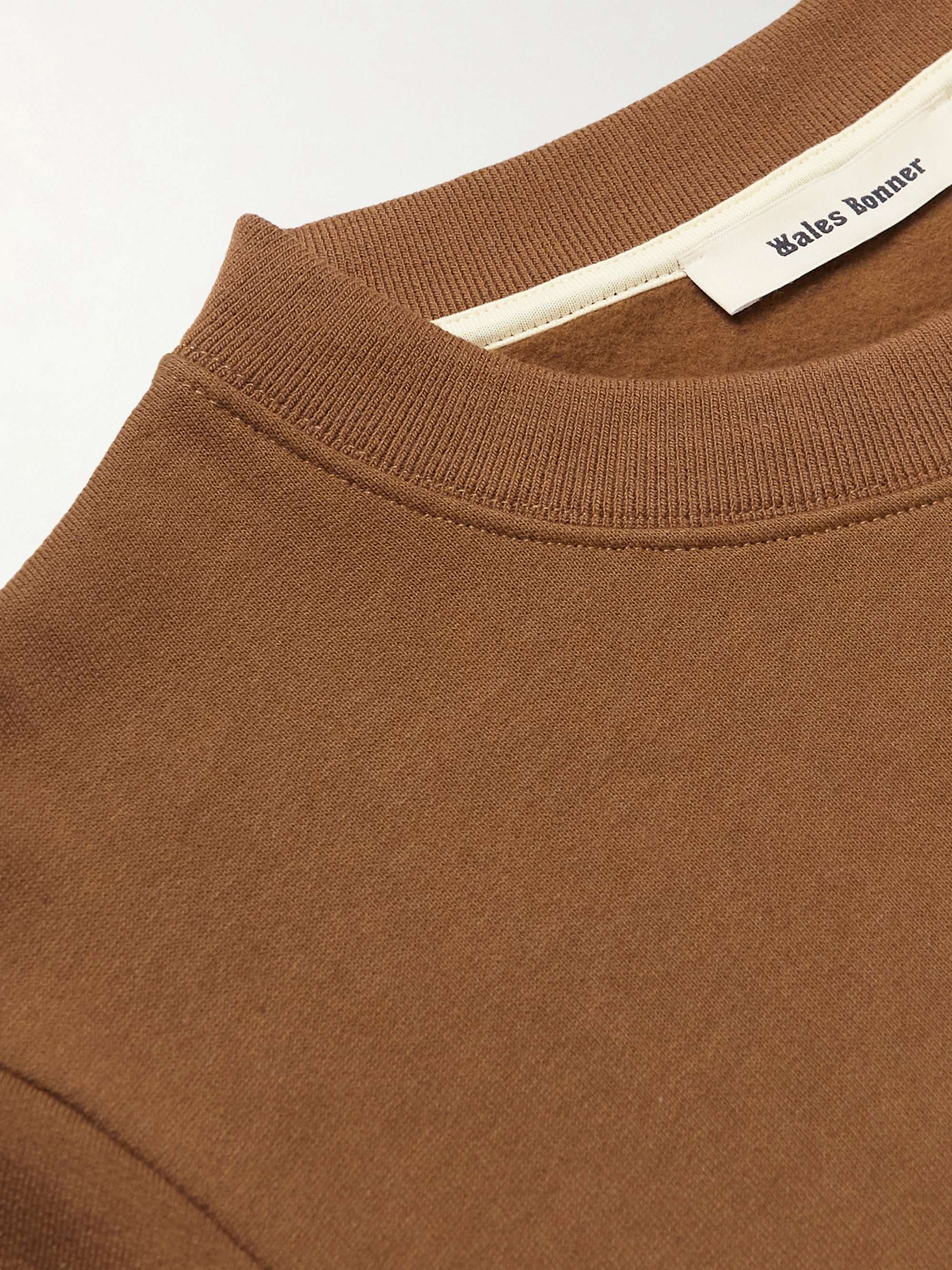 WALES BONNER Slim-Fit Logo-Appliquéd Organic Cotton-Jersey Sweatshirt