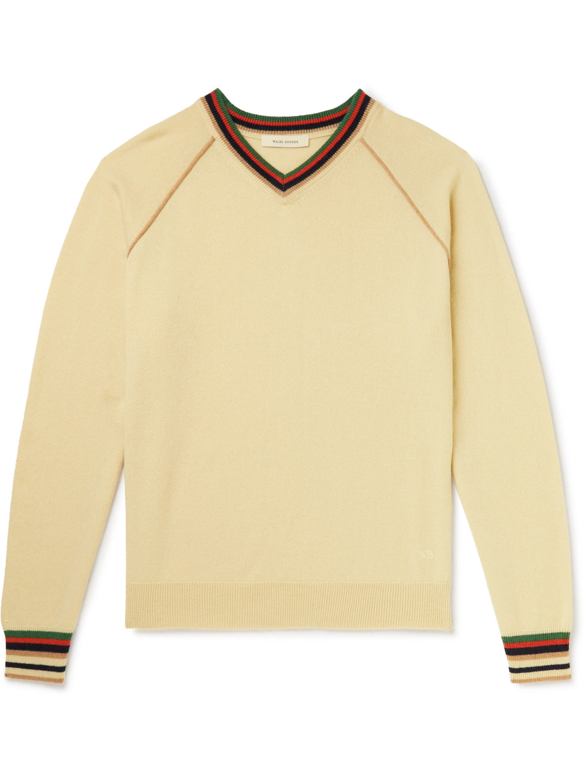 Wales Bonner Striped Cashmere Sweater In Yellow