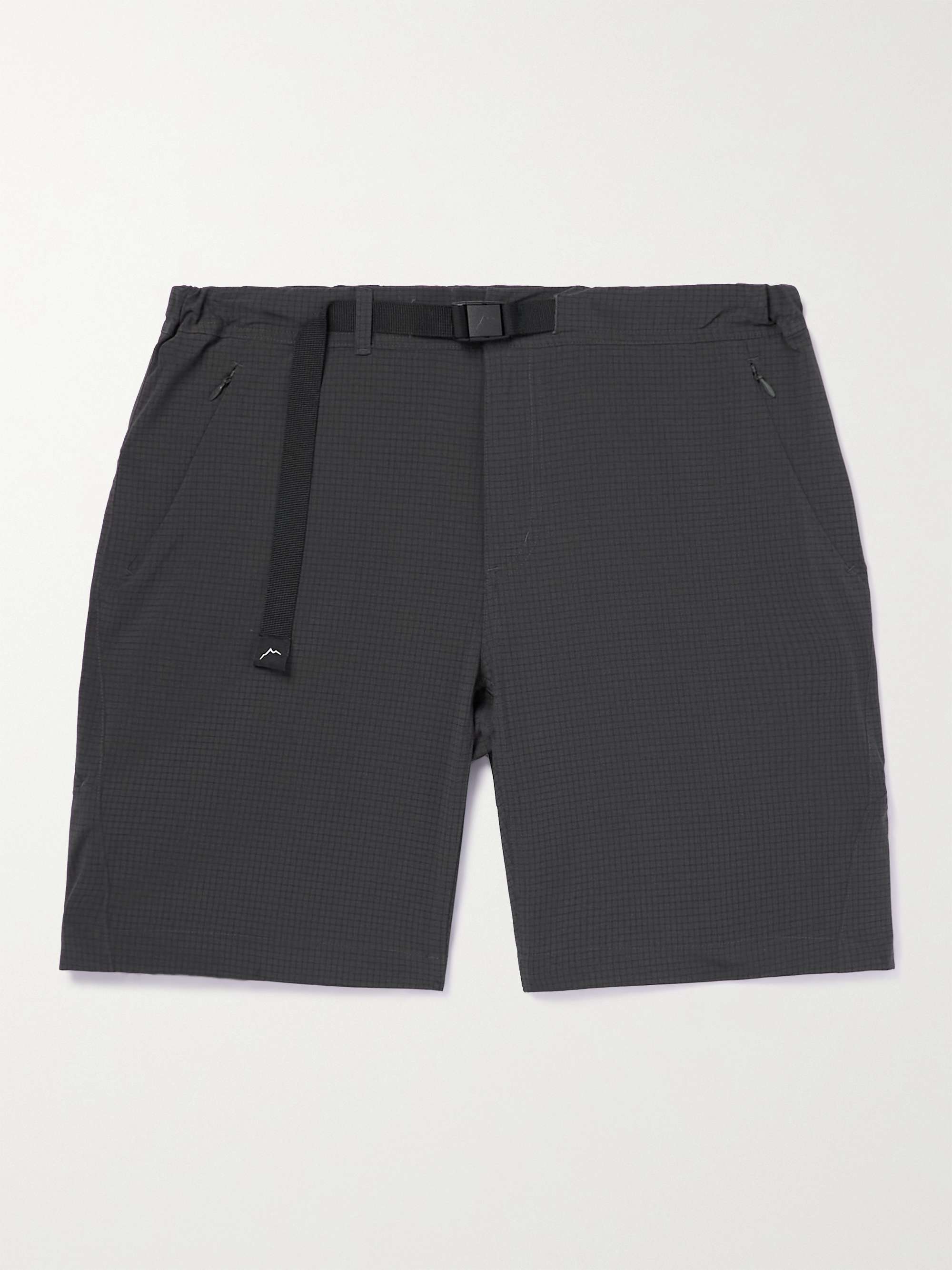 CAYL Flow Straight-Leg Belted Logo-Print Ripstop Shorts