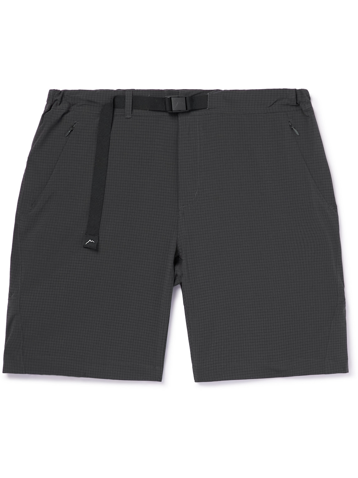 CAYL Flow Straight-Leg Belted Logo-Print Ripstop Shorts