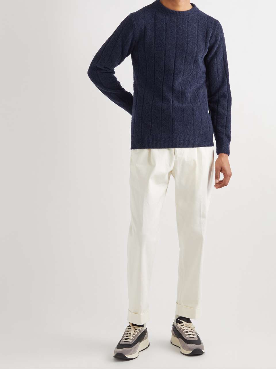 Navy Cortez Ribbed Wool-Blend Bouclé Sweater | HOWLIN' | MR PORTER