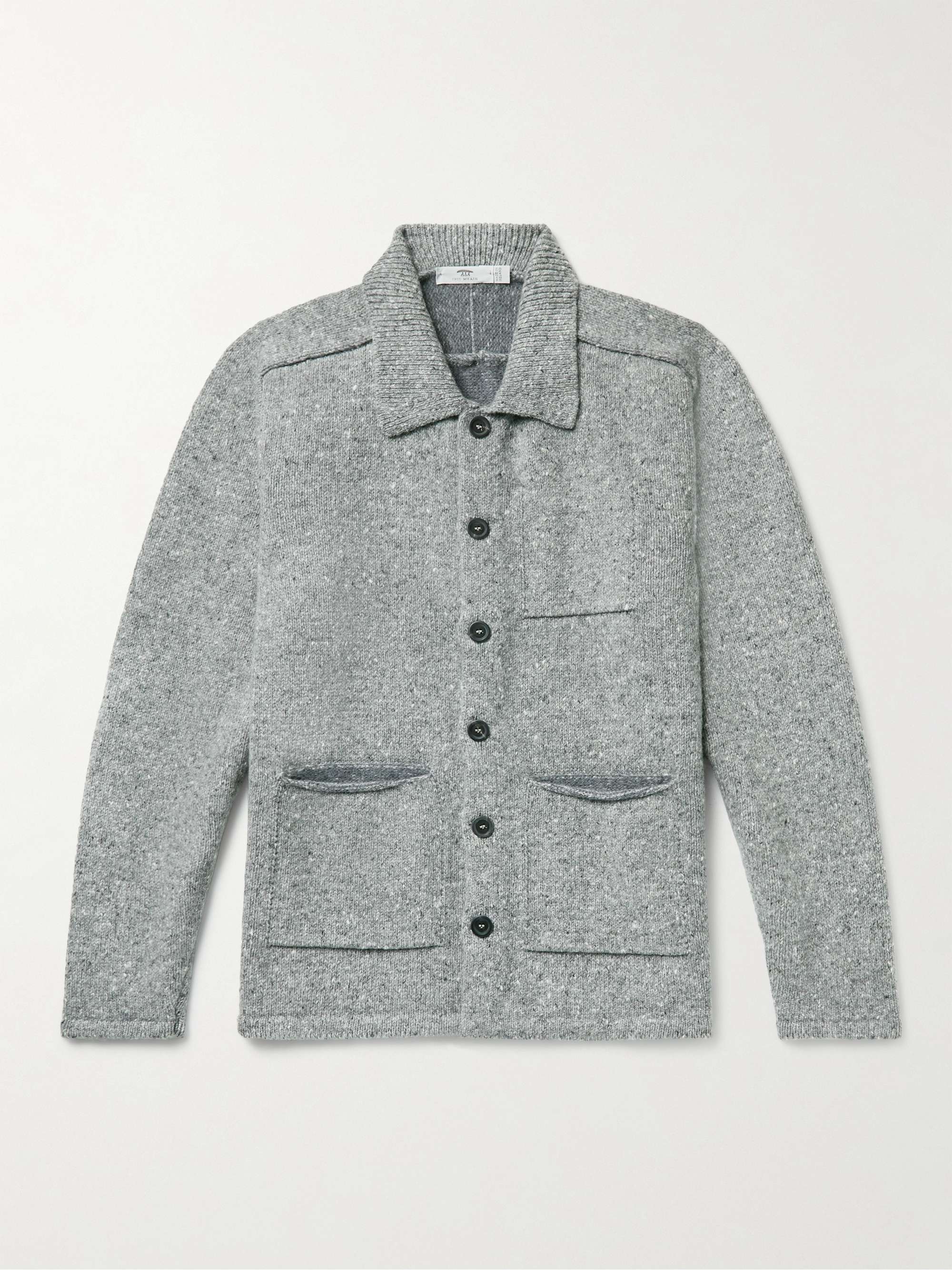 INIS MEÁIN Carpenter's Donegal Merino Wool and Cashmere-Blend Cardigan