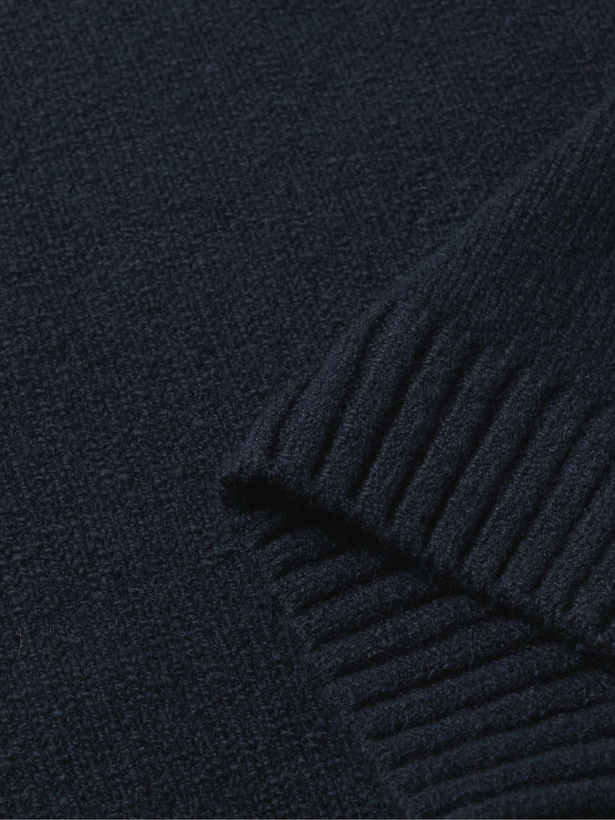 Mens Clothing Sweaters and knitwear Zipped sweaters Inis Meáin Donegal Merino Wool And Cashmere-blend Half-zip Sweater in Blue for Men 