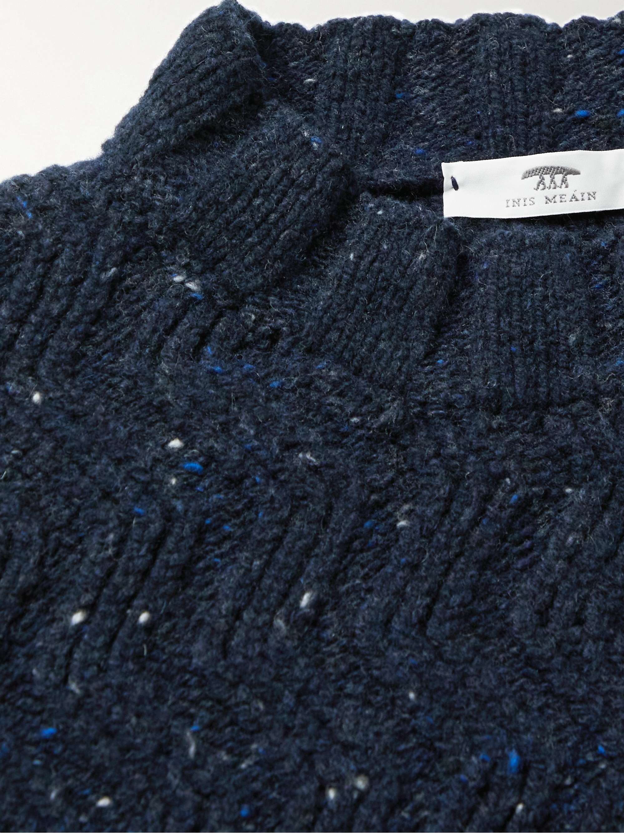 INIS MEÁIN Corrán Cam Cable-Knit Donegal Merino Wool and Cashmere-Blend Rollneck