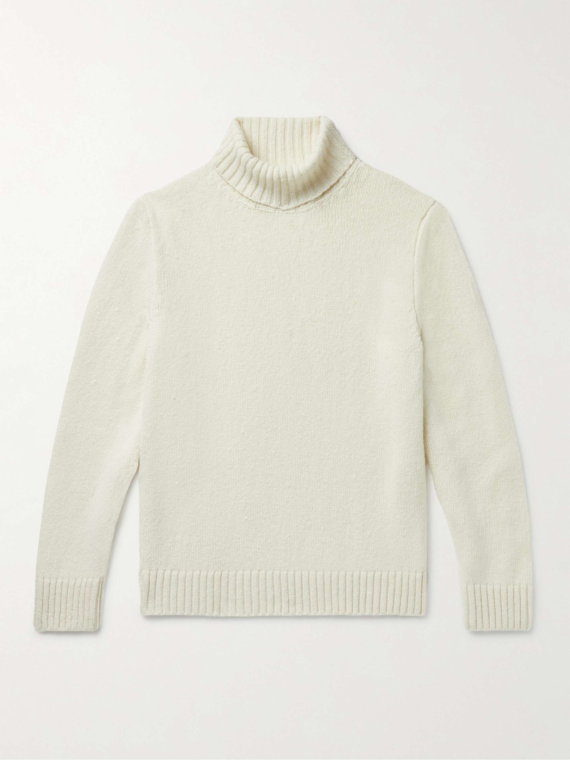INIS MEÁIN Donegal Merino Wool and Cashmere-Blend Rollneck Sweater