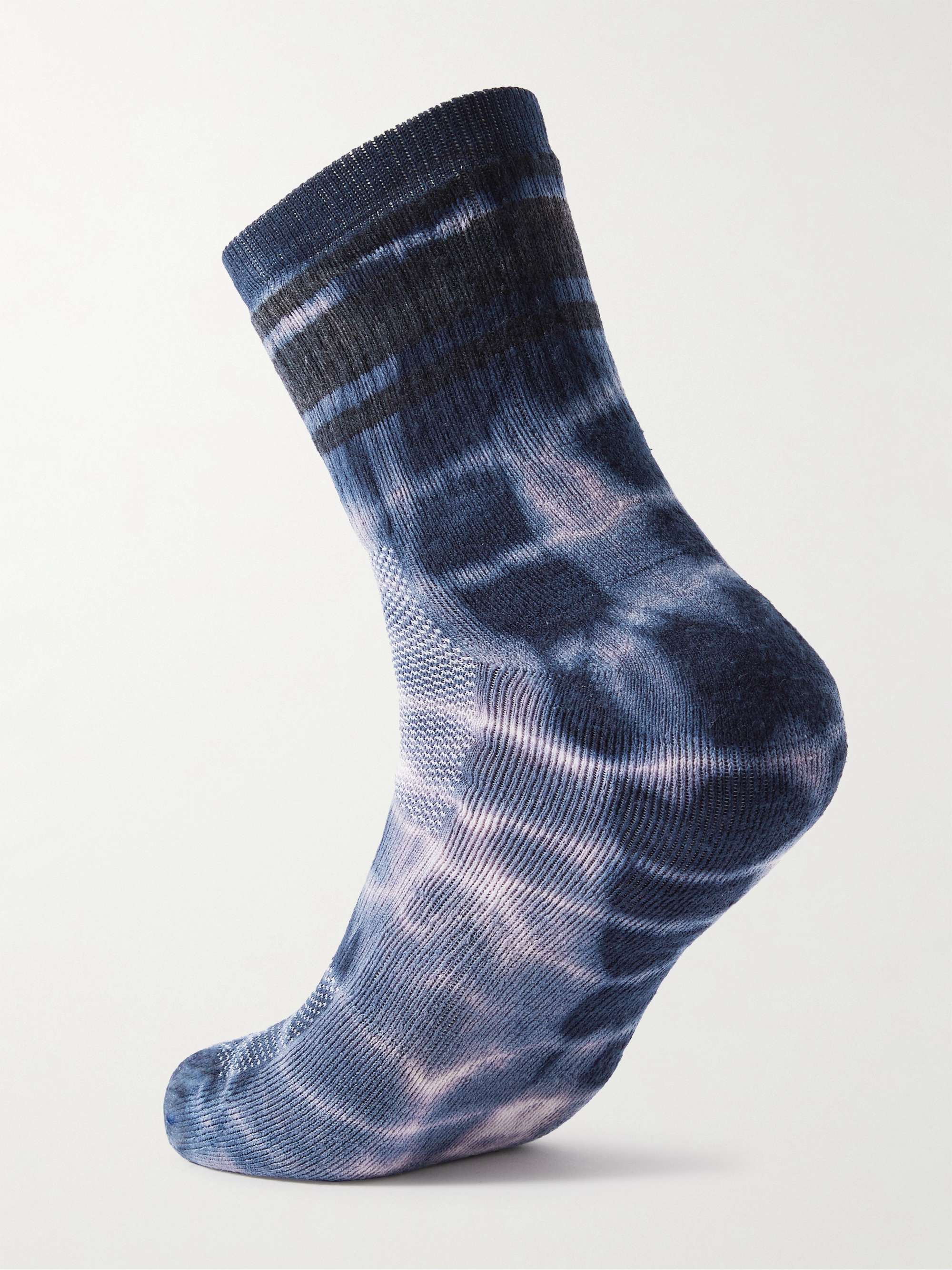 SATISFY Tie-Dyed Ribbed Merino Wool-Blend Socks