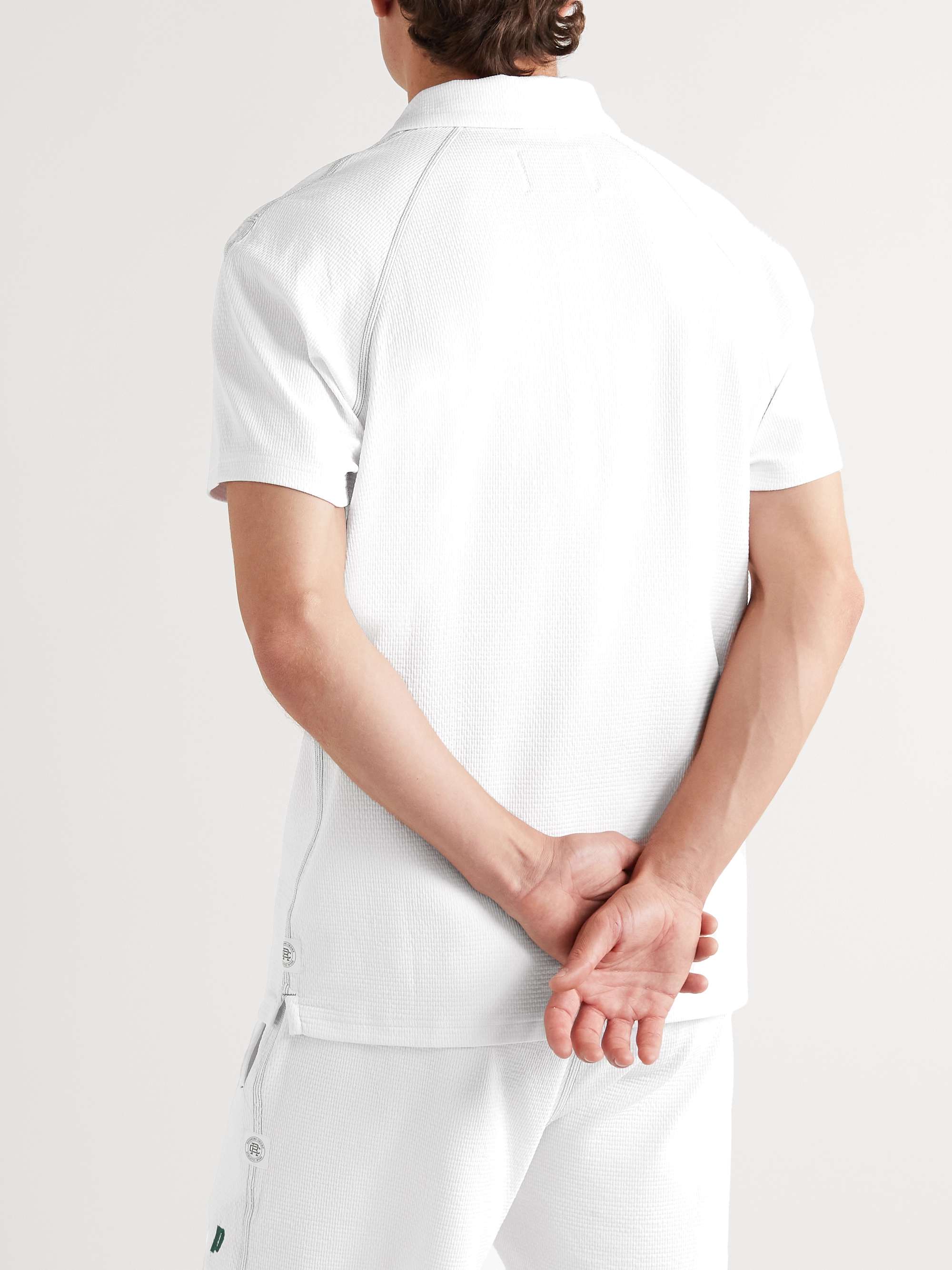 REIGNING CHAMP + Prince Logo-Embroidered Solotex Mesh Tennis Polo Shirt