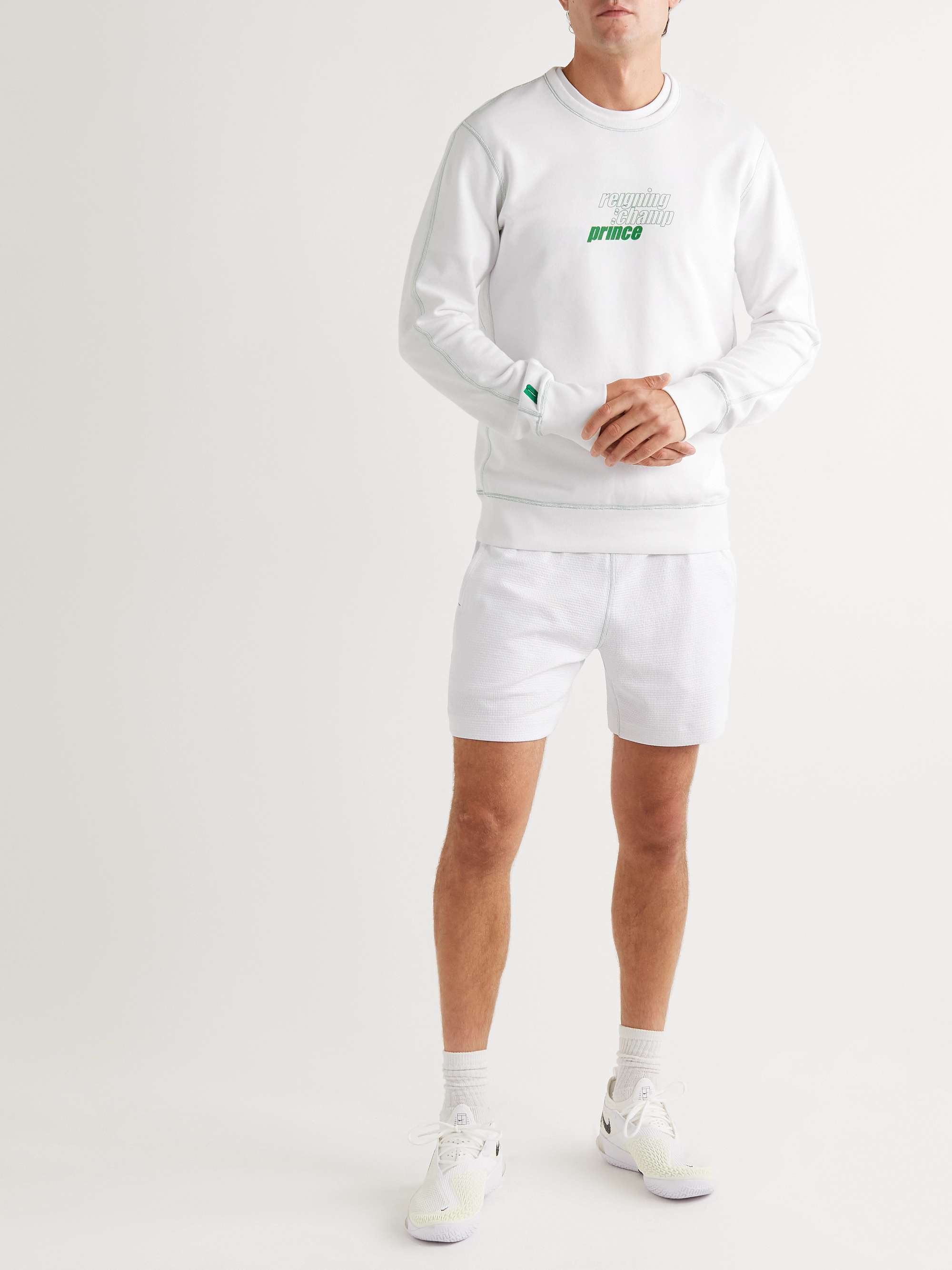 REIGNING CHAMP + Prince Logo-Print Loopback Cotton-Jersey Tennis Sweatshirt