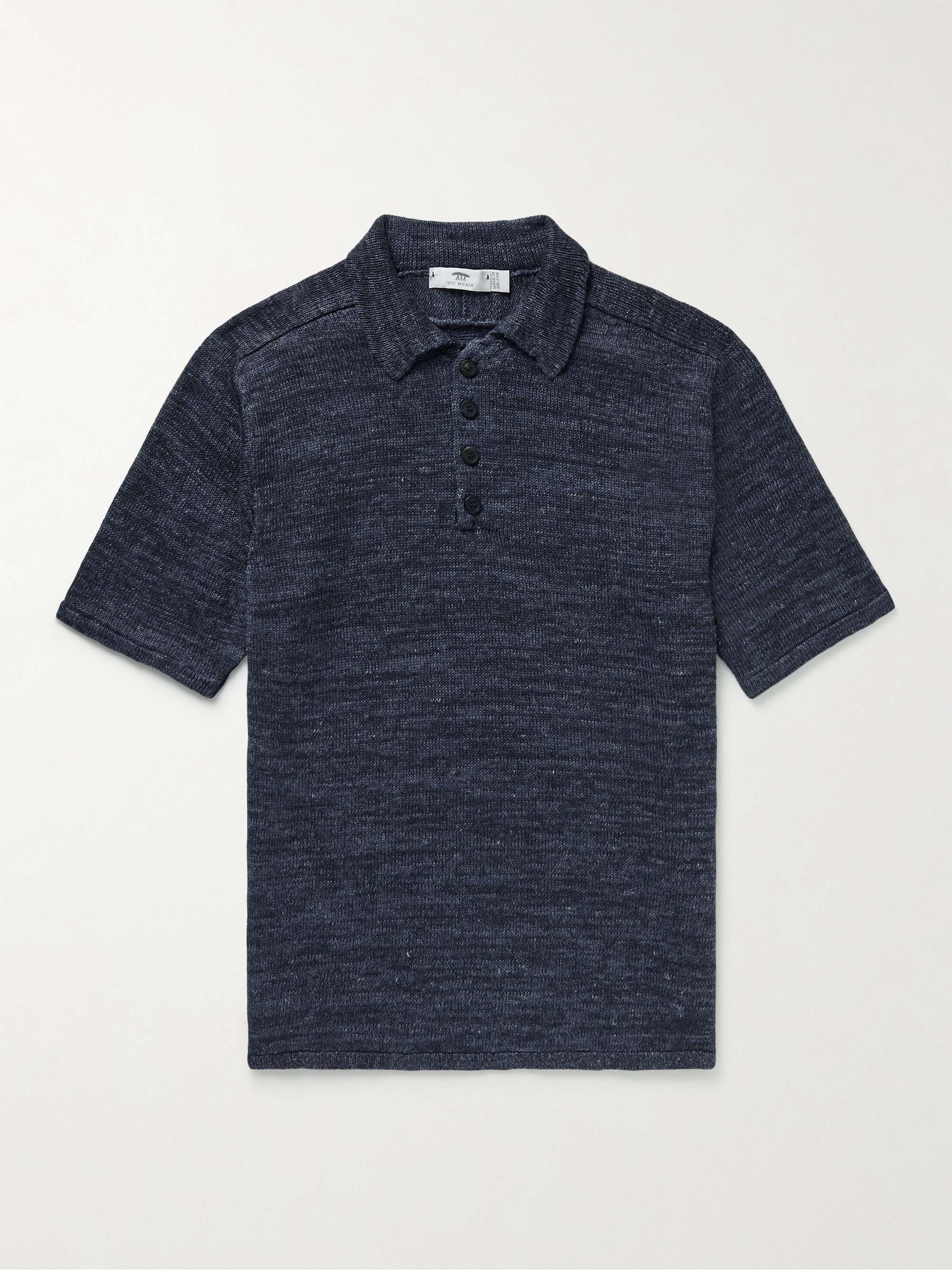 INIS MEÁIN Donegal Linen Polo Shirt