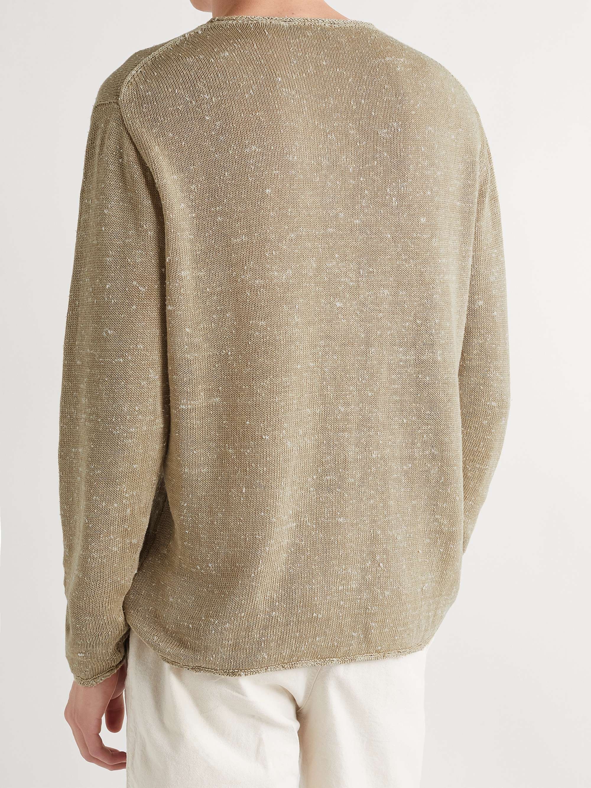INIS MEÁIN Slub Linen and Silk-Blend Sweater