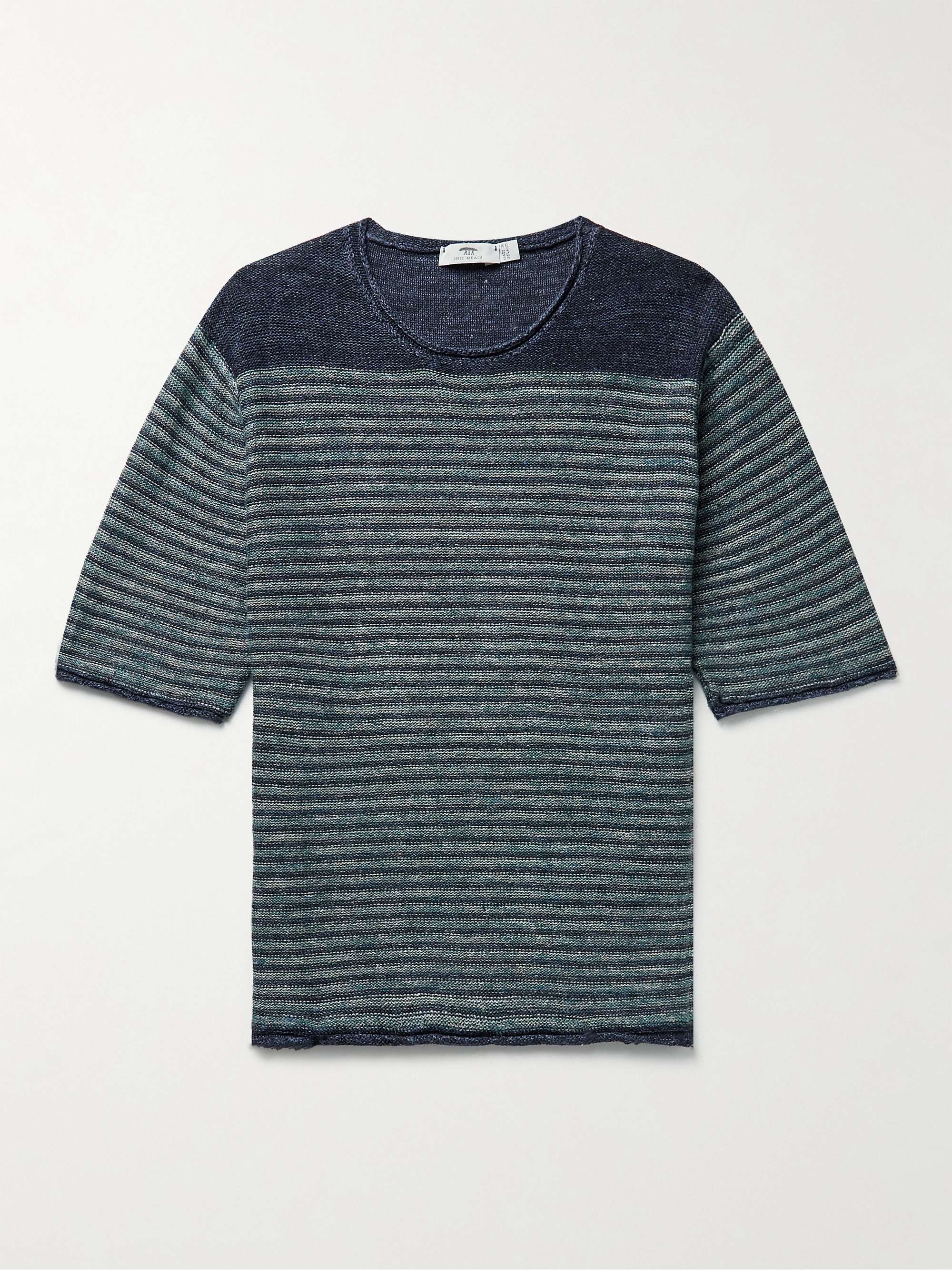 INIS MEÁIN Striped Linen T-Shirt